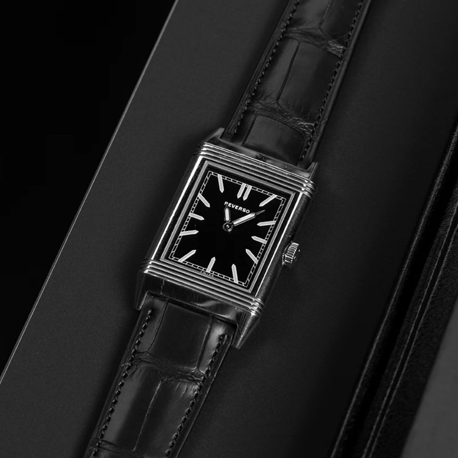 Alligator Leder Armband - Schwarz - Alligator Muster - Helvetus DE