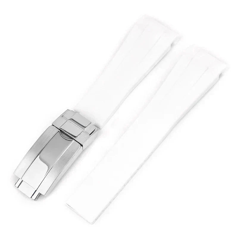 Faltschliesse Kautschukarmband für Rolex Oyster Perpetual 39mm – Weiss - Helvetus DE