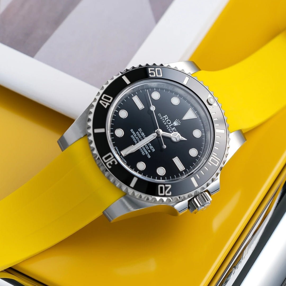 Faltschliesse Kautschukarmband für Rolex Submariner – Gelb - Helvetus DE