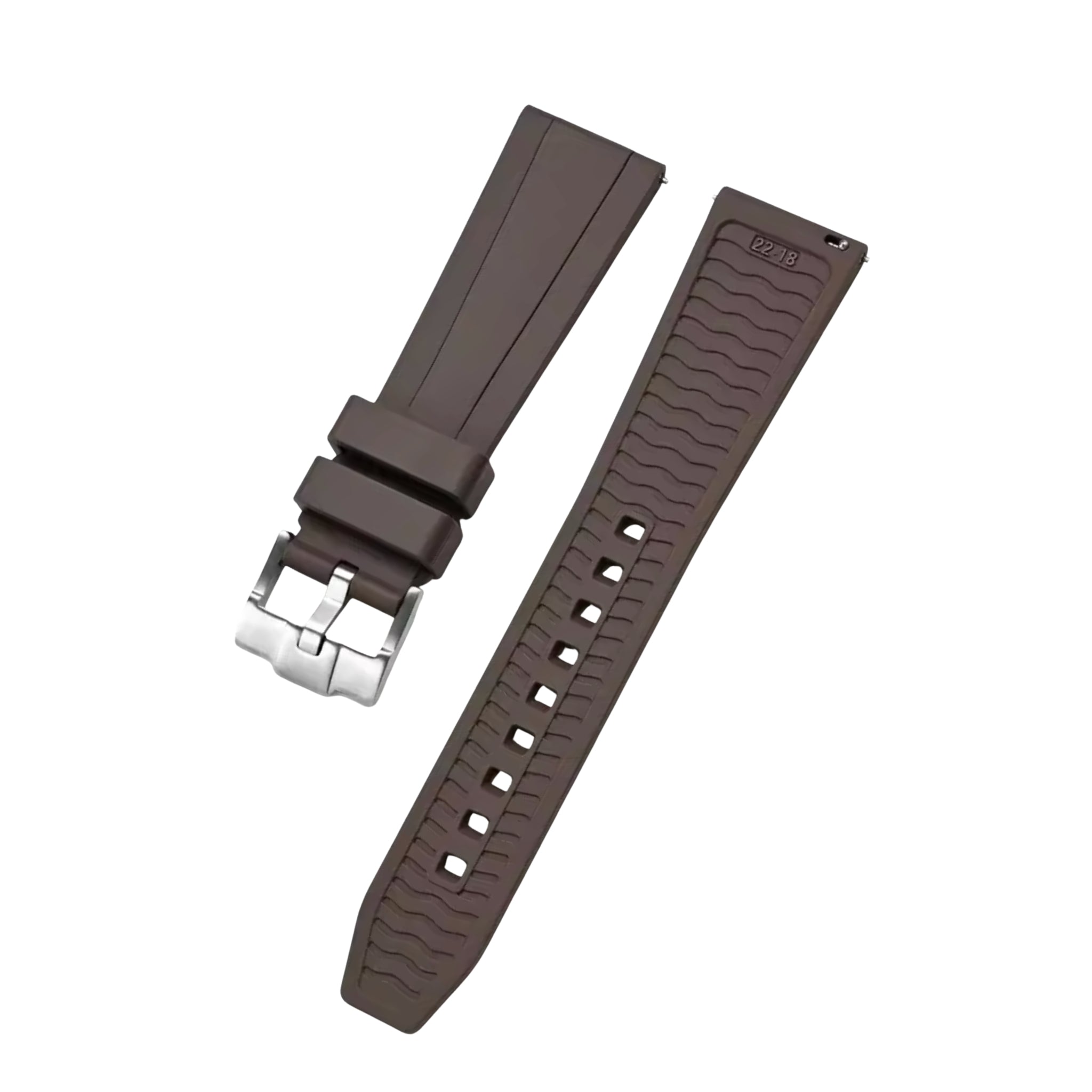 Gerades FKM Kautschukarmband – Universelle Passform – Braun (20mm / 22mm / 24mm) - Helvetus DE