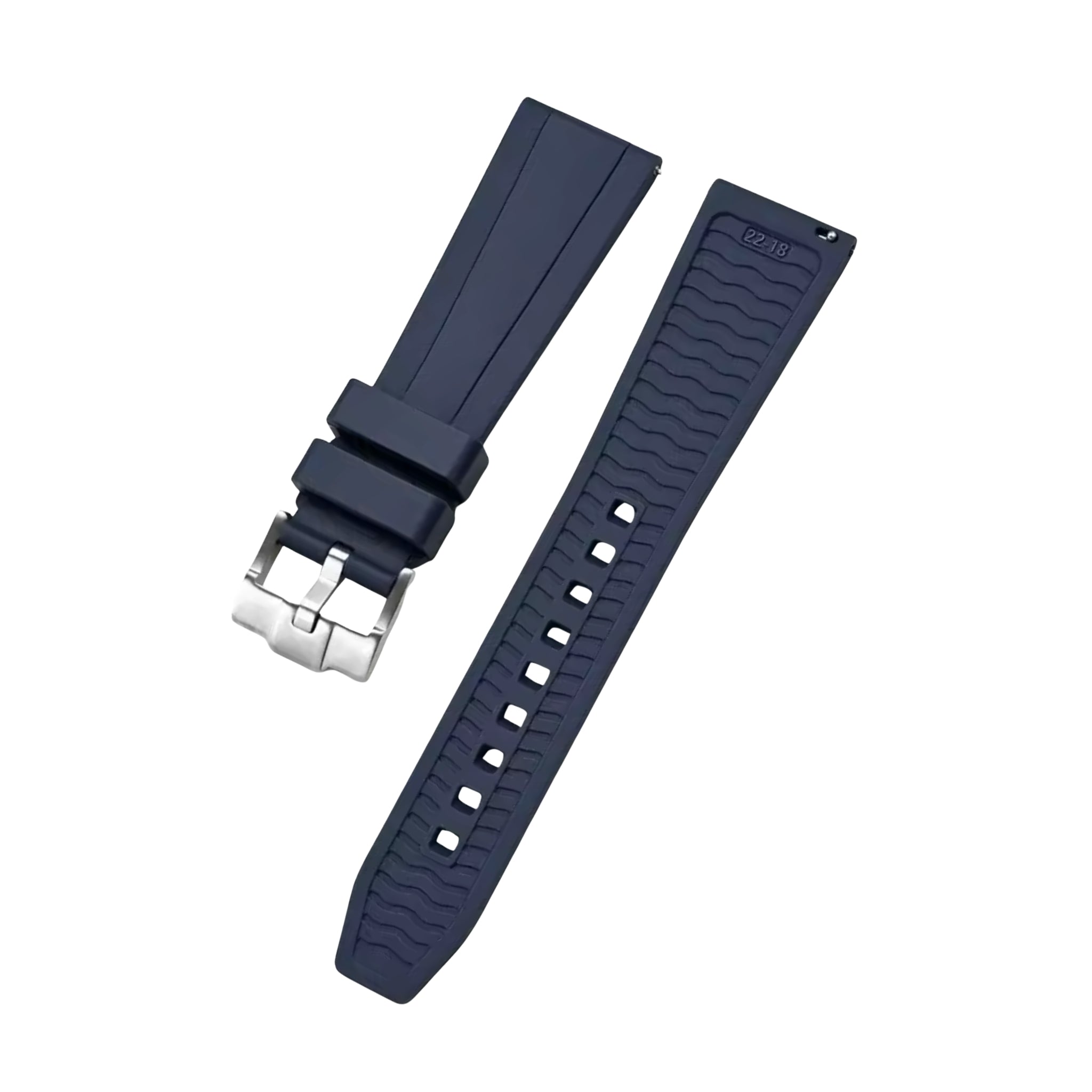 Gerades FKM Kautschukarmband – Universelle Passform – Dunkel Blau (20mm / 22mm / 24mm) - Helvetus DE