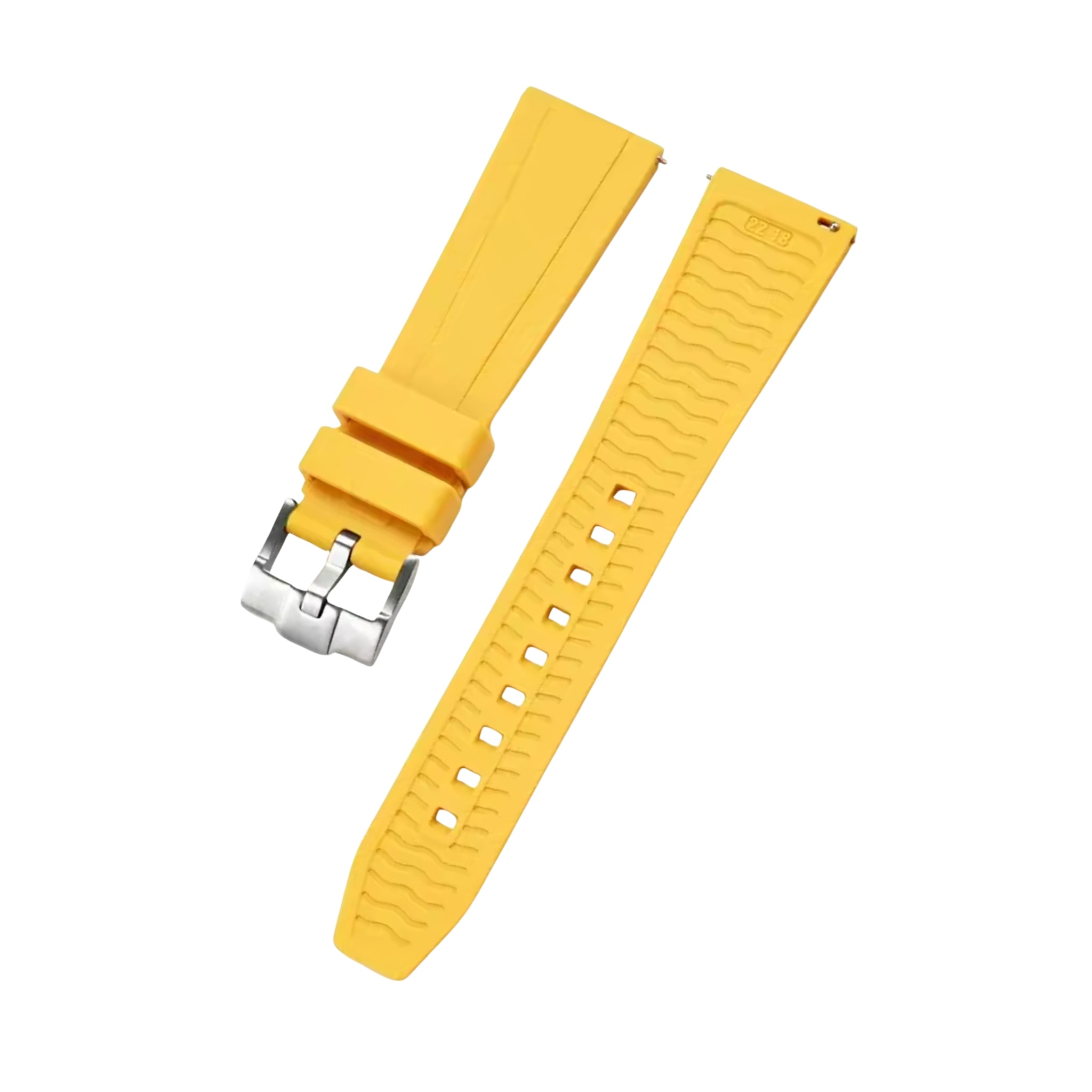 Gerades FKM Kautschukarmband – Universelle Passform – Gelb (20mm / 22mm / 24mm) - Helvetus DE