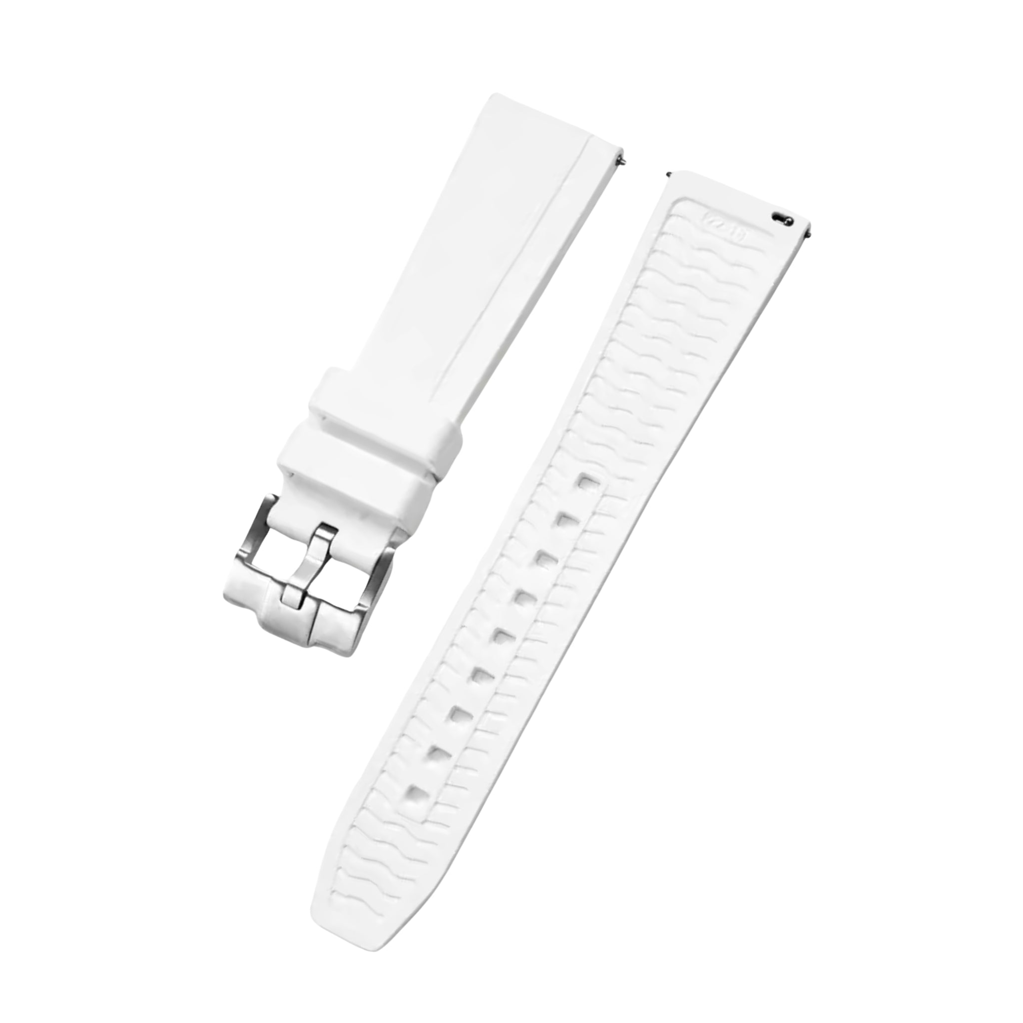 Gerades FKM Kautschukarmband – Universelle Passform – Weiss (20mm / 22mm / 24mm) - Helvetus DE