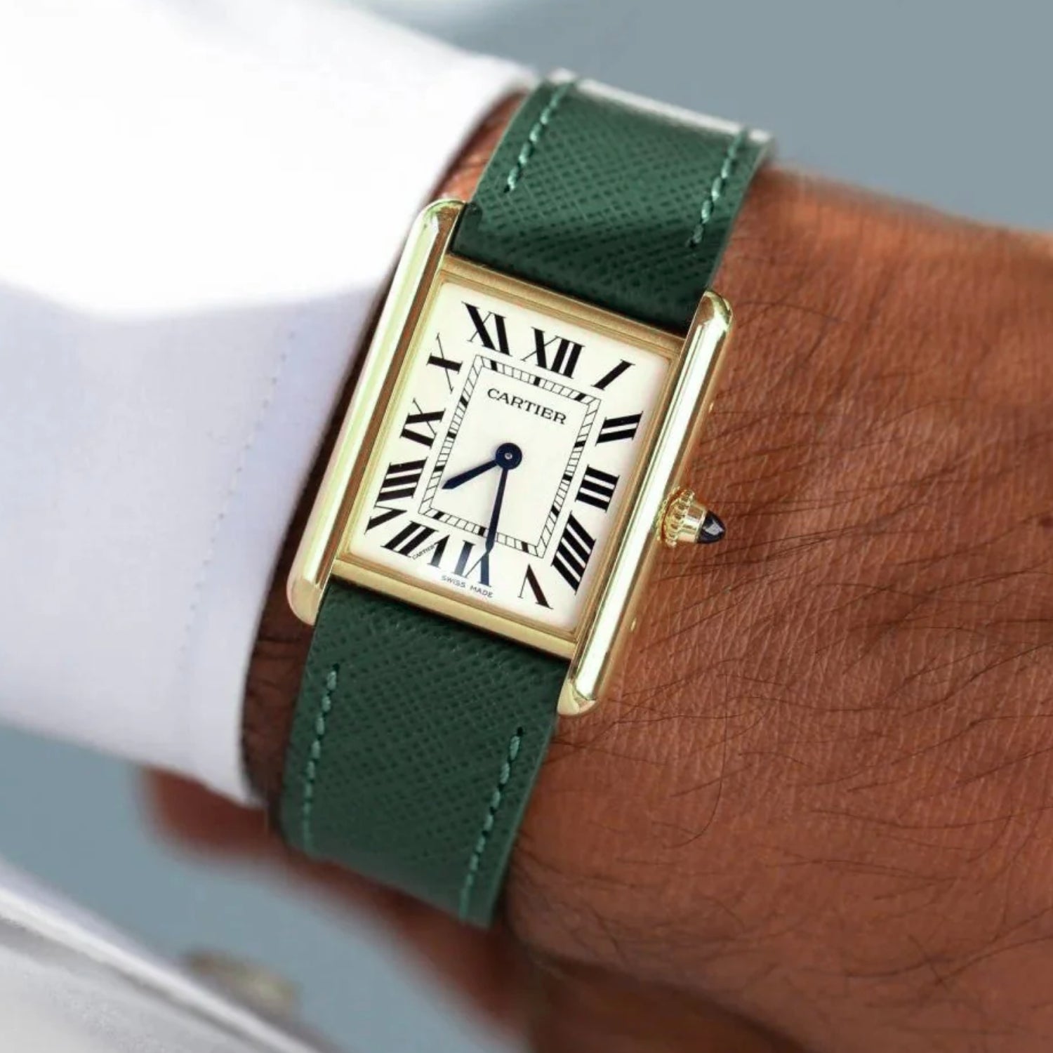 Grünes Leder Uhrenarmband – Handgefertigtes Ersatzband – Helvetus® - Helvetus DE