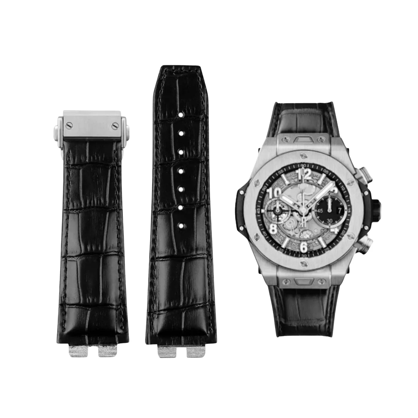 Hublot Big Bang Unico Click Armband aus Leder – Schwarz - Helvetus DE