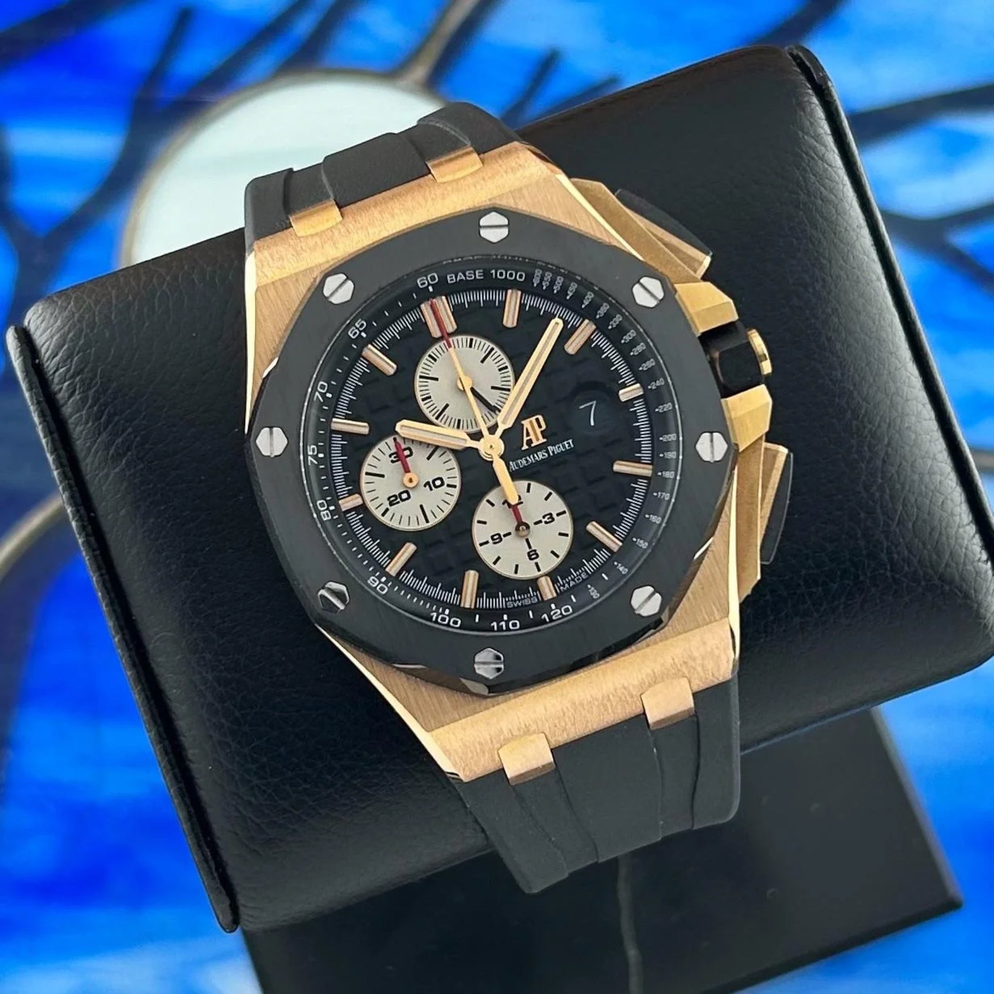 Kautschuk Armband - fur alle AP Offshore 44mm - Schwarz - Helvetus DE