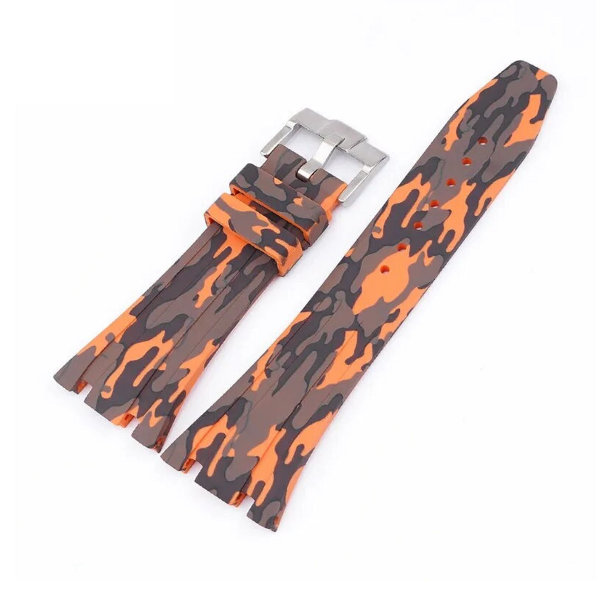 Kautschuk Armband - fur alle AP Royal Oak 41mm - Orange Camouflage - Helvetus DE