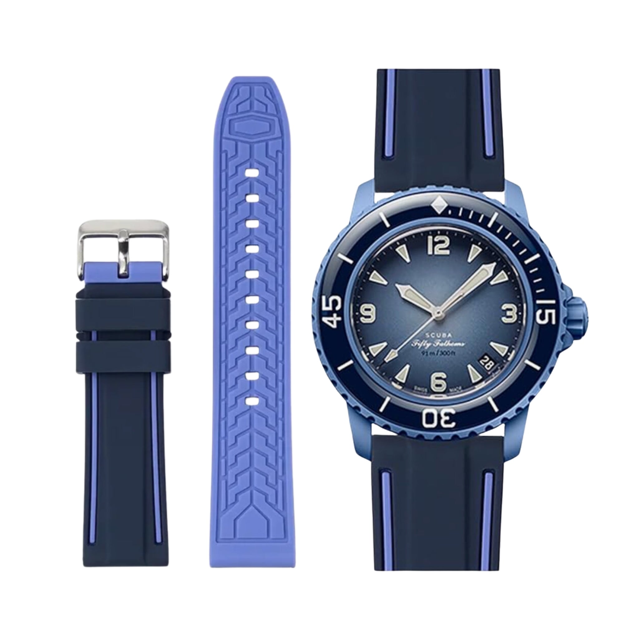 Kautschuk Armband für Blancpain X Swatch – Atlantic Ocean - Helvetus DE