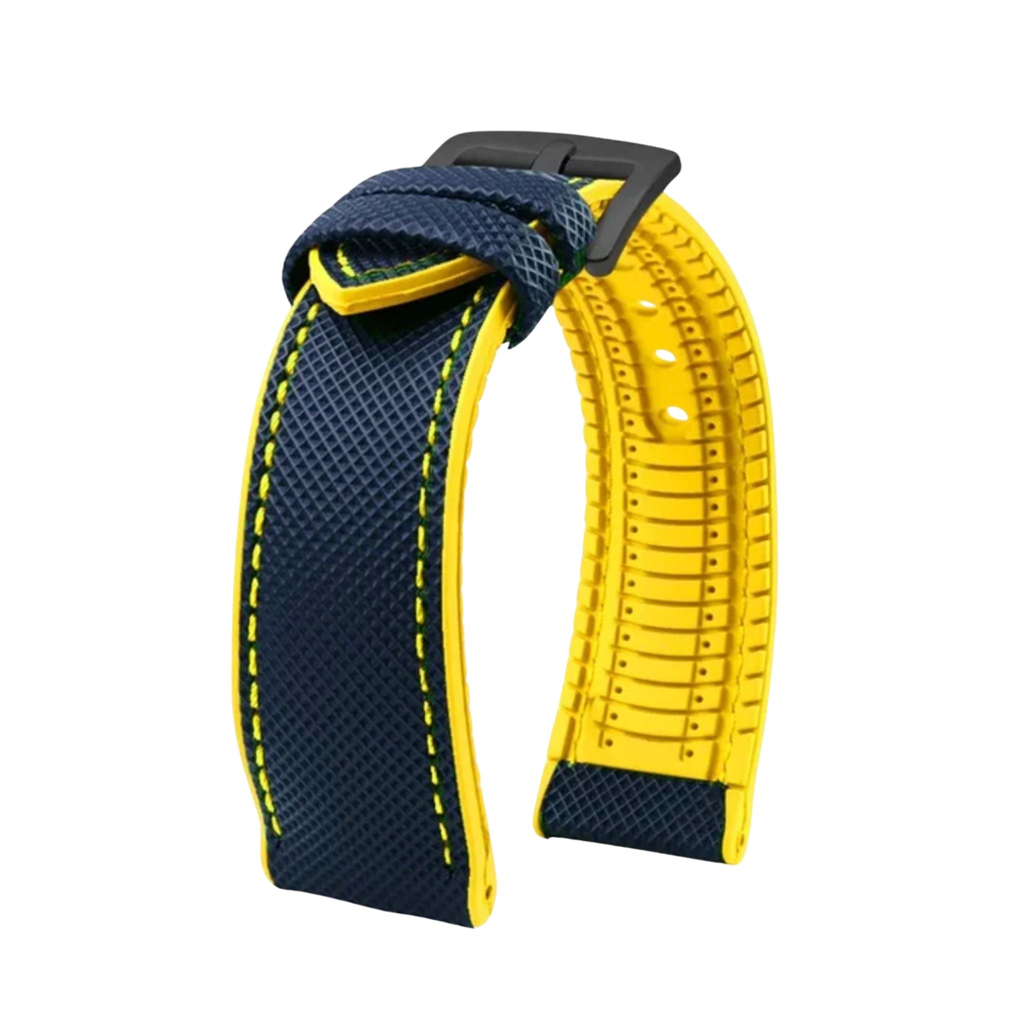 Kautschuk Armband für Blancpain X Swatch – Blau/Gelb - Helvetus DE