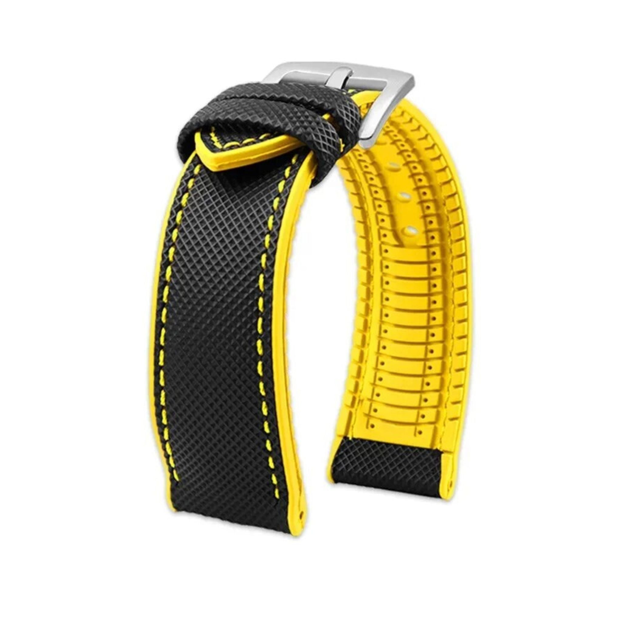 Kautschuk Armband für Blancpain X Swatch – Schwarz/Gelb - Helvetus DE