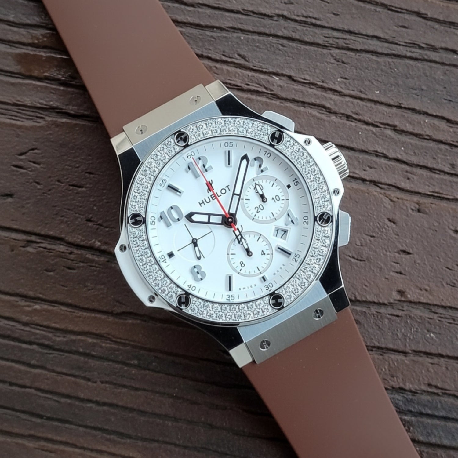 Kautschuk Armband – Für Hublot Big Bang 44mm – Braun - Helvetus DE