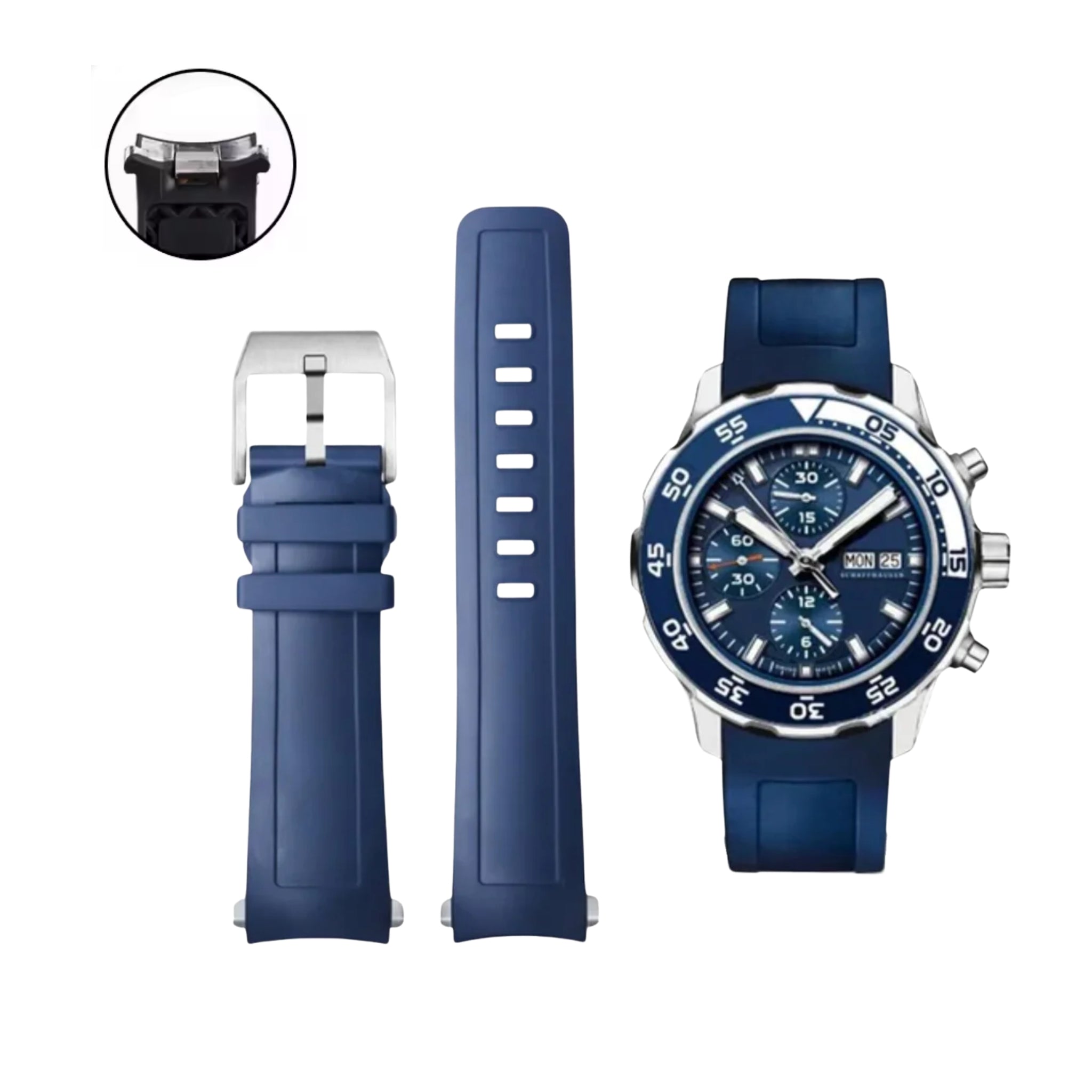 Kautschuk Armband – Für IWC Aquatimer 2000 – Blau - Helvetus DE