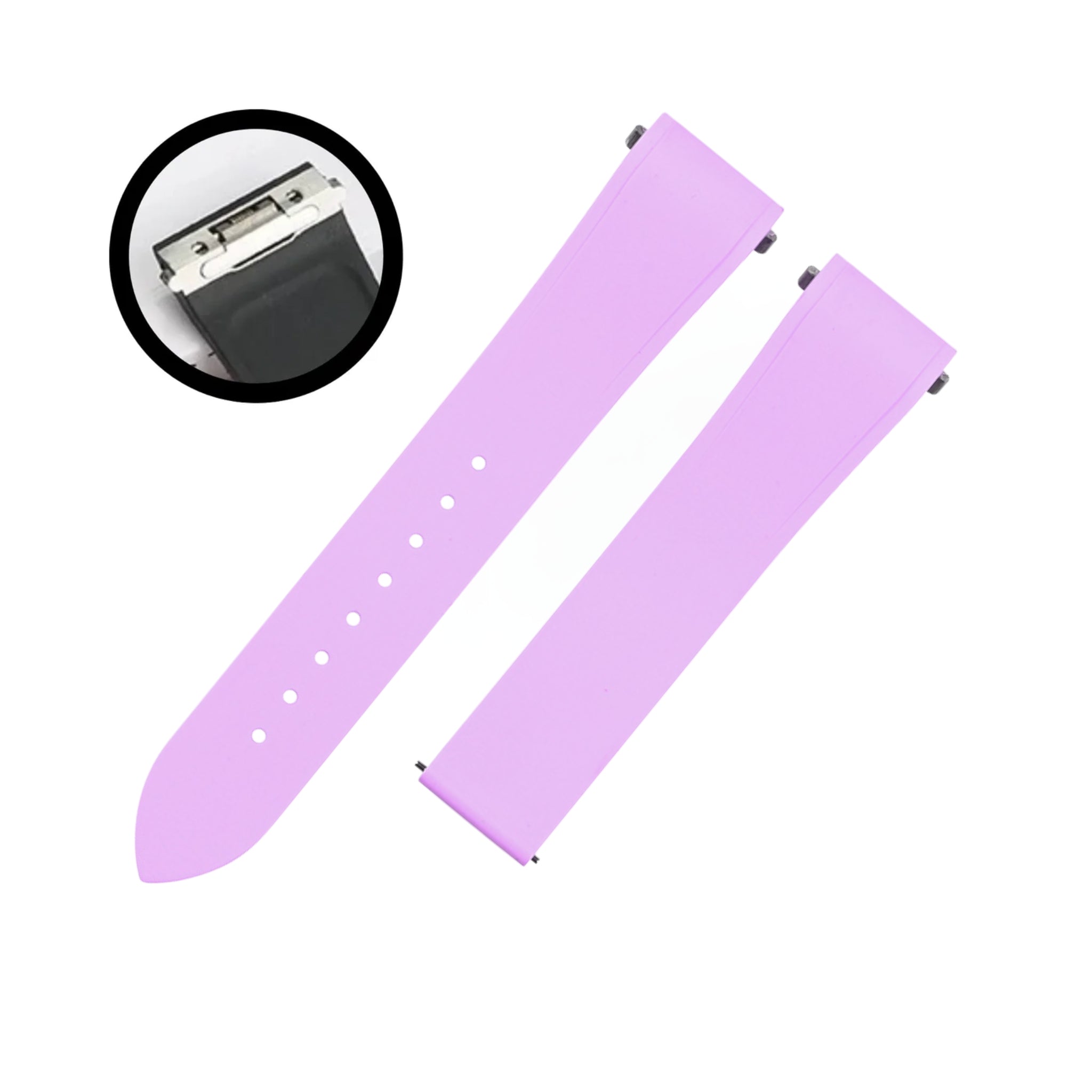 Kautschuk Armband für Santos de Cartier Medium – Pink – Quick Switch/Release - Helvetus DE