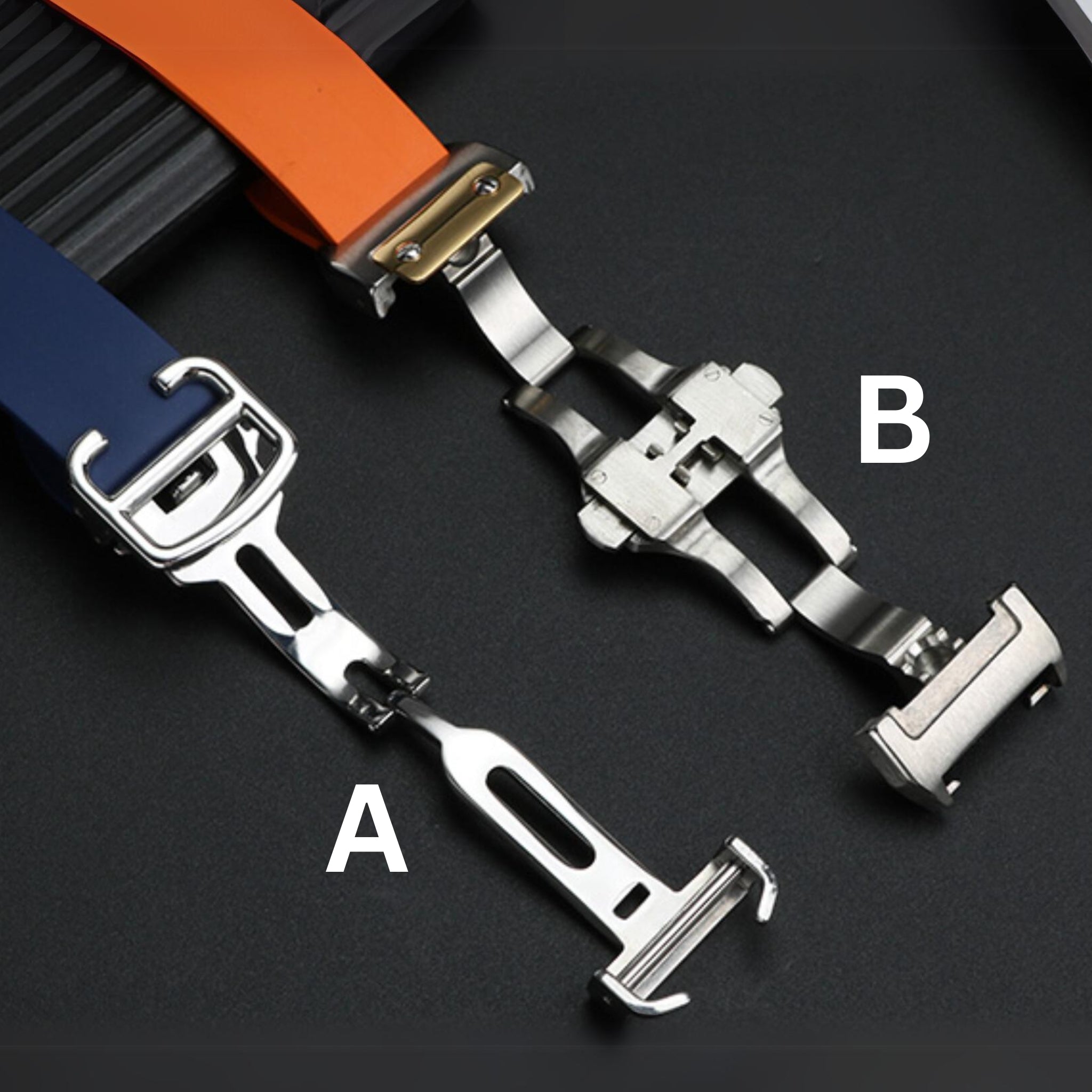 Kautschuk Armband für Santos de Cartier Medium/Large – Blau – Quick Switch/Release - Helvetus DE