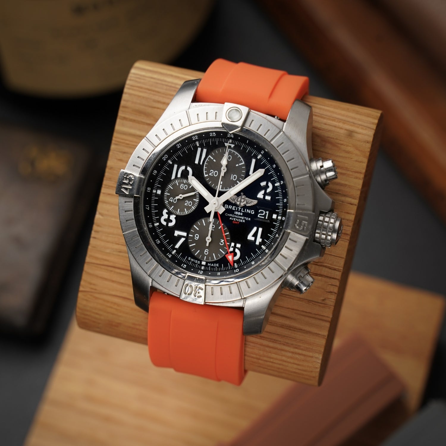 Kautschukarmband – Für alle Breitling Avenger Modelle – Orange - Helvetus DE