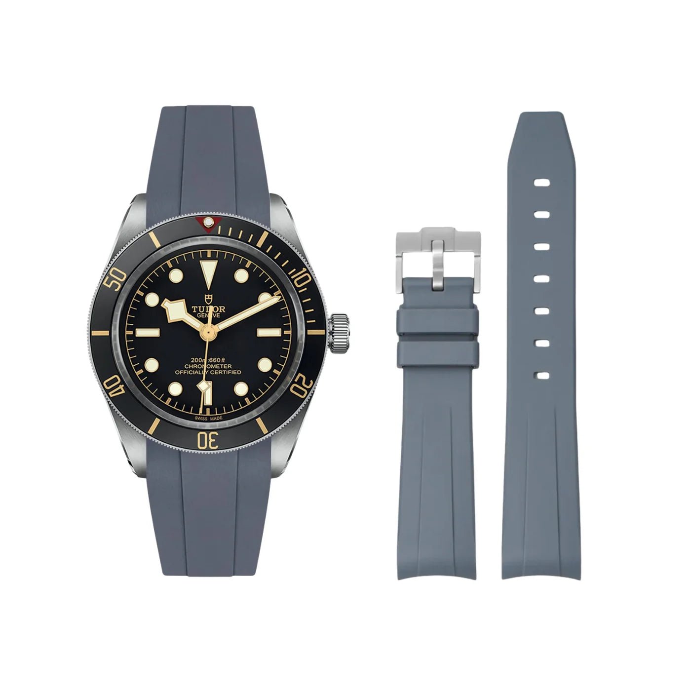 Kautschukarmband - Für alle Tudor Black Bay Modelle - Grau - Helvetus DE