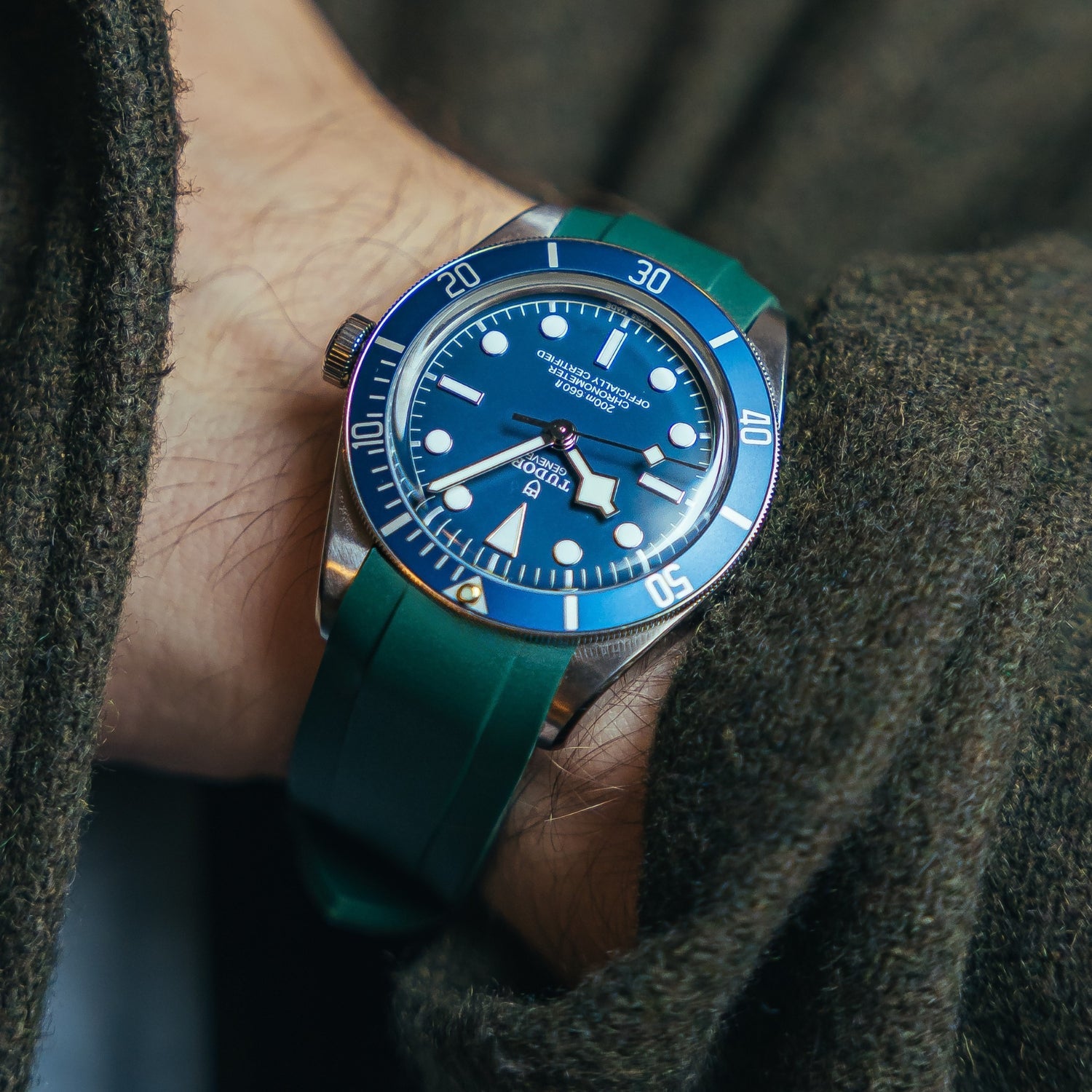 Kautschukarmband - Für alle Tudor Black Bay Modelle - Grün - Helvetus DE