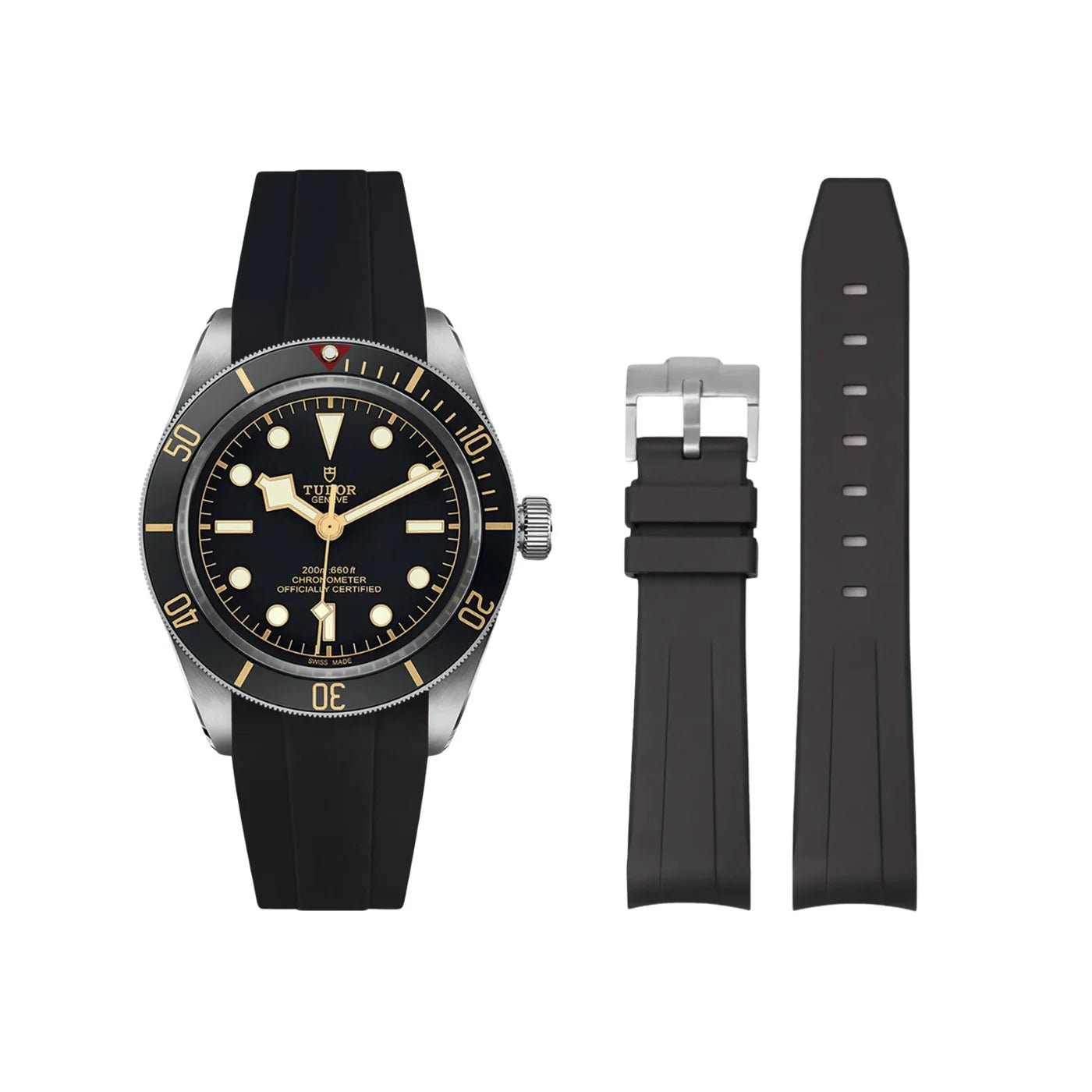 Kautschukarmband - Für alle Tudor Black Bay Modelle - Schwarz - Helvetus DE