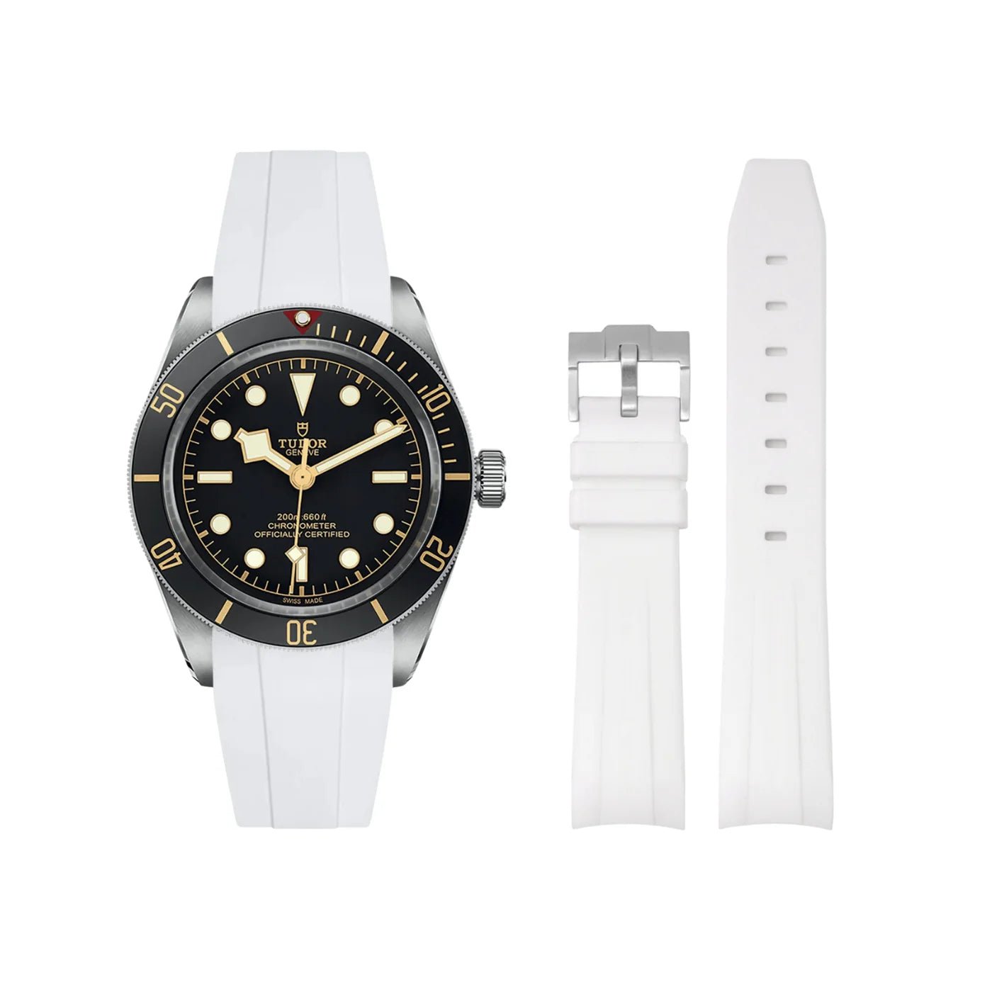 Kautschukarmband - Für alle Tudor Black Bay Modelle - Weiss - Helvetus DE