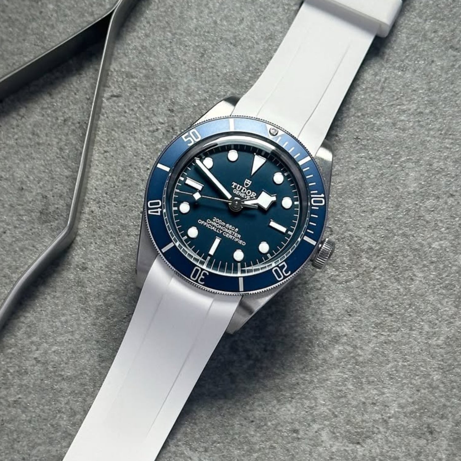 Kautschukarmband - Für alle Tudor Black Bay Modelle - Weiss - Helvetus DE