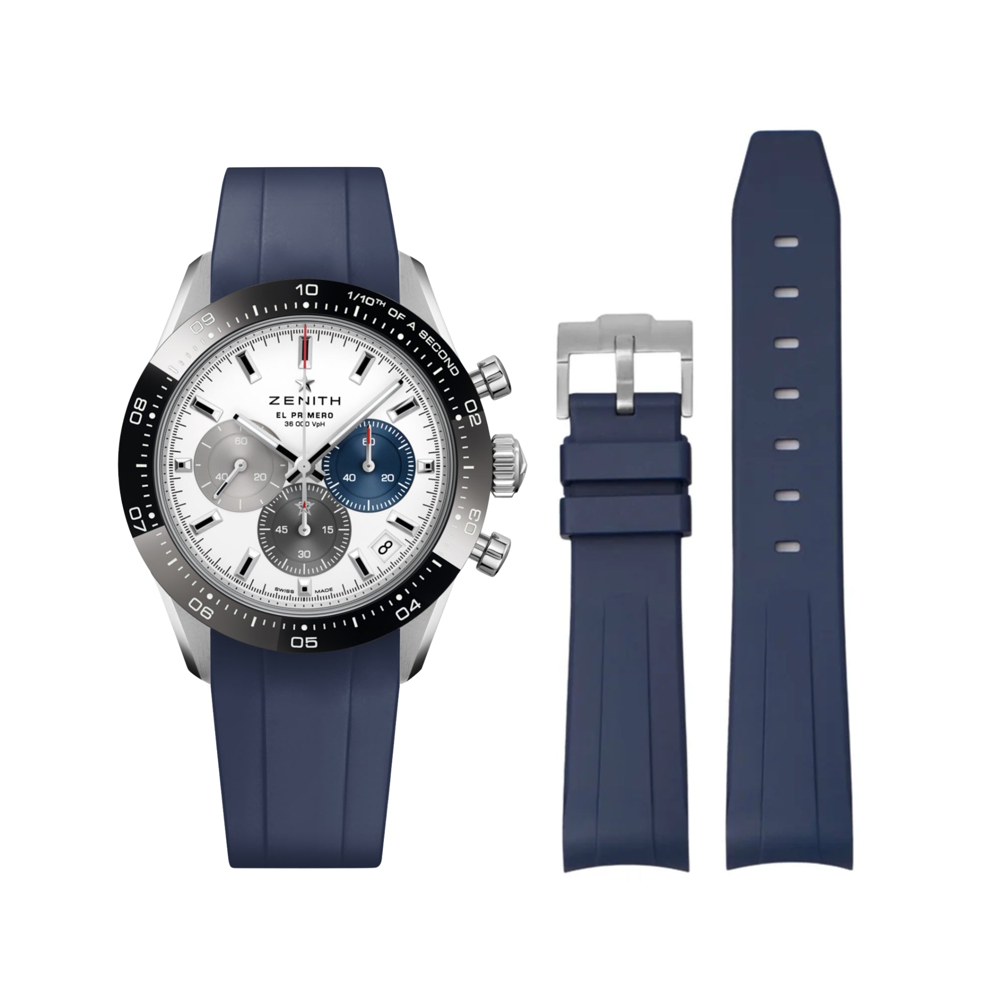 Kautschukarmband für alle Zenith Chronomaster Modelle – Dunkel Blau - Helvetus DE