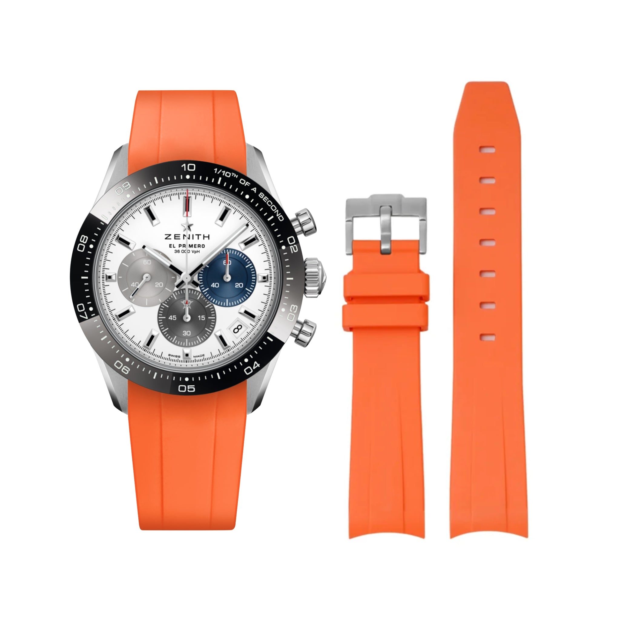 Kautschukarmband für alle Zenith Chronomaster Modelle – Orange - Helvetus DE