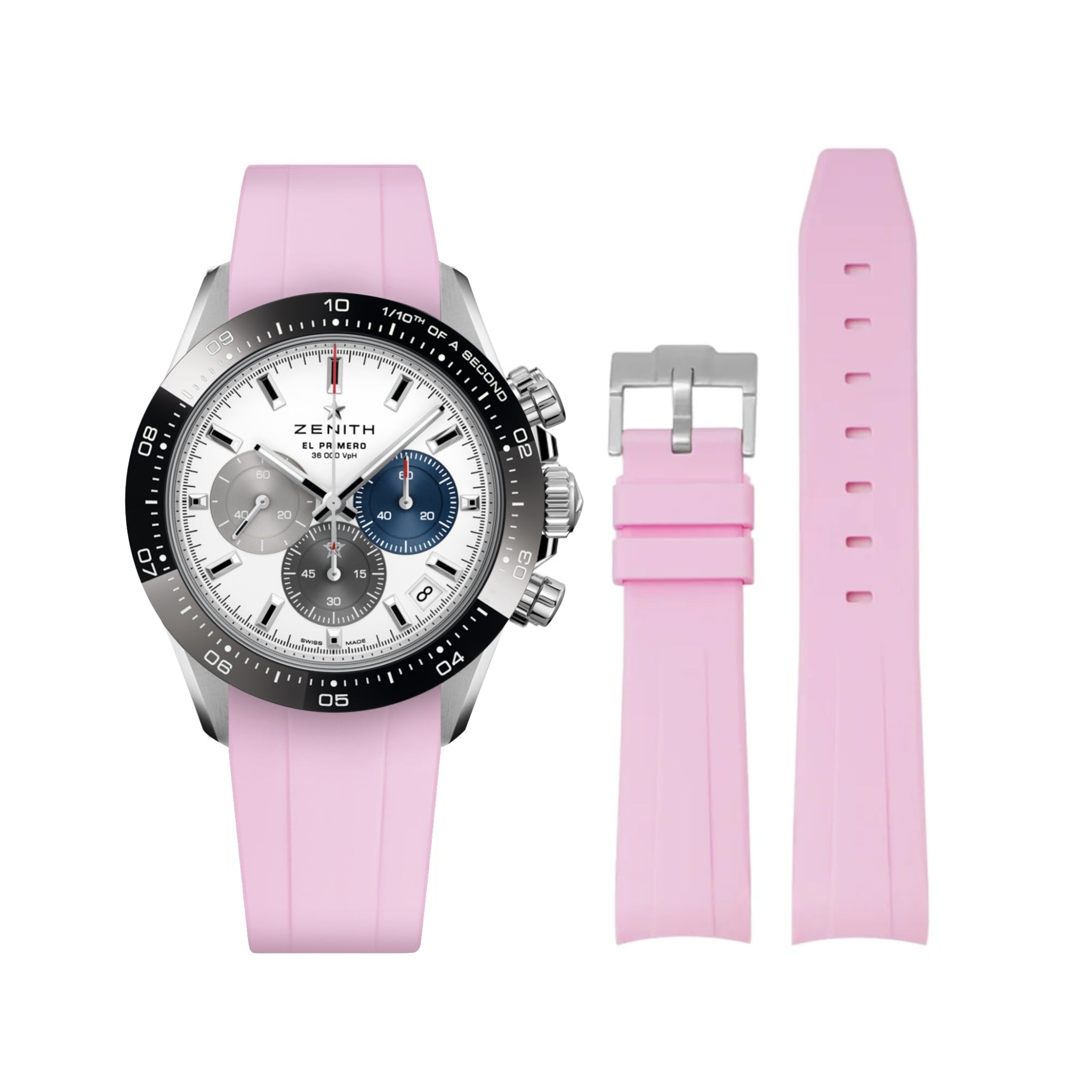 Kautschukarmband für alle Zenith Chronomaster Modelle – Pink - Helvetus DE