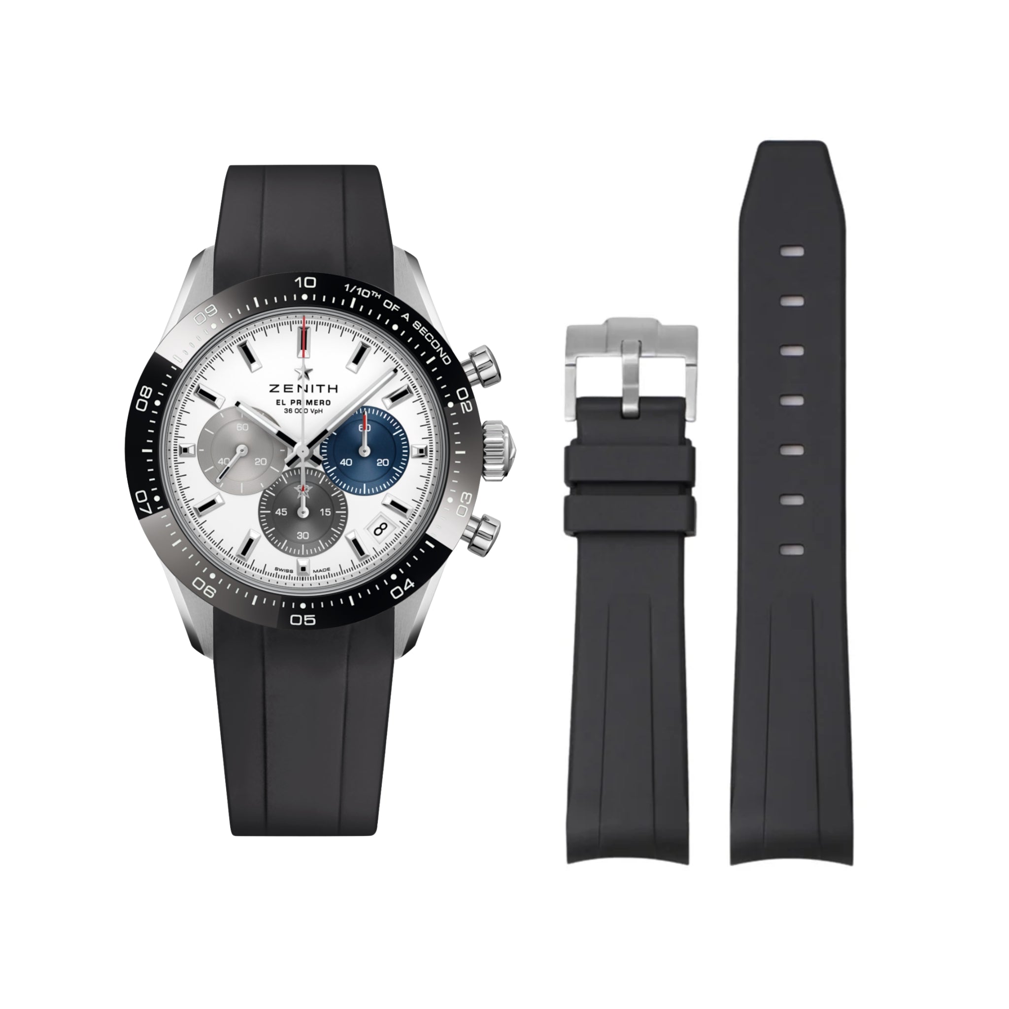 Kautschukarmband für alle Zenith Chronomaster Modelle – Schwarz - Helvetus DE