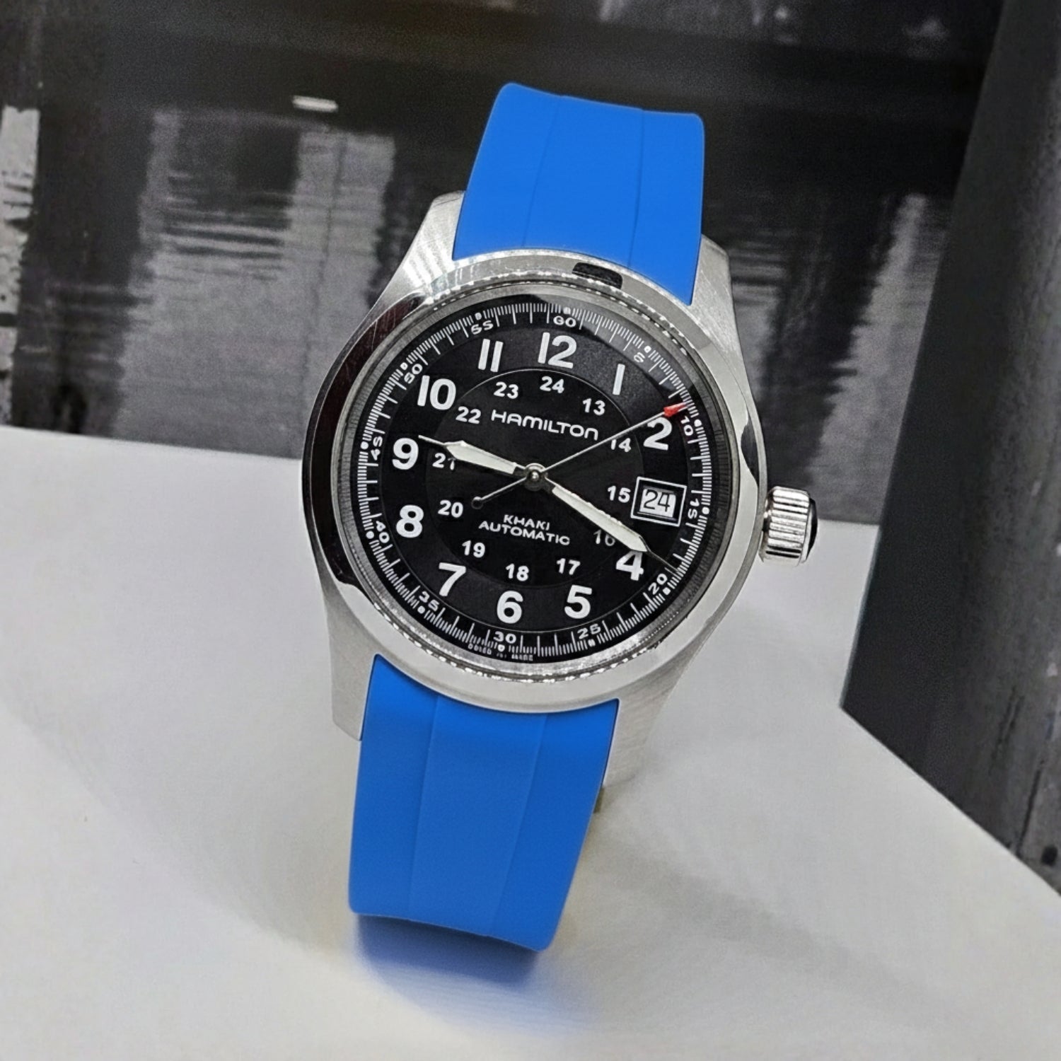 Kautschukarmband für Hamilton Khaki Field (38mm/40mm/42mm) - Blau - Helvetus DE
