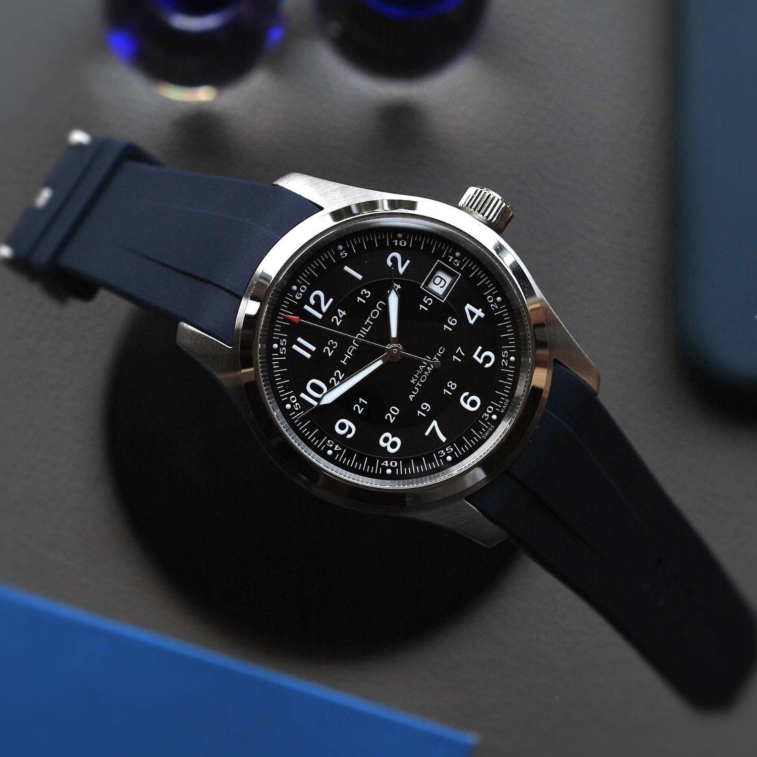 Kautschukarmband für Hamilton Khaki Field (38mm/40mm/42mm) - Dunkel Blau - Helvetus DE