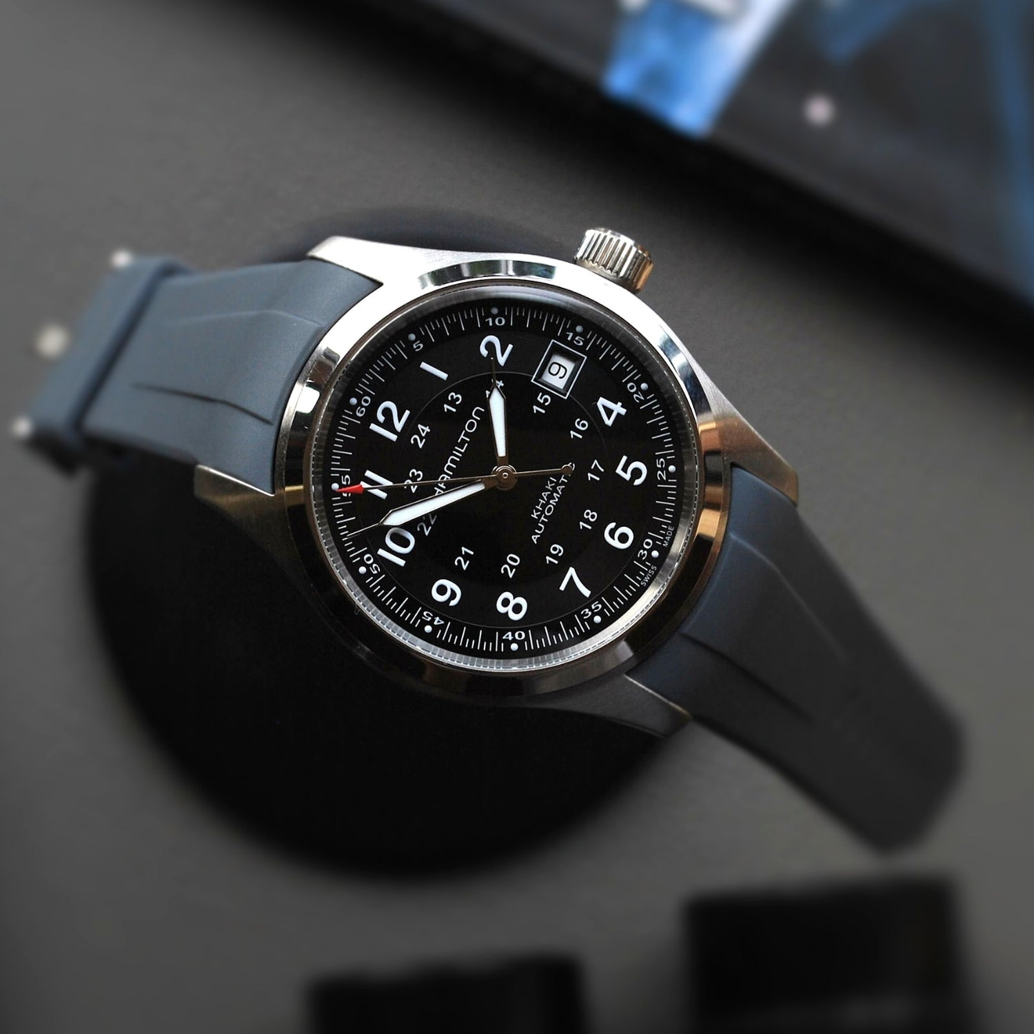 Kautschukarmband für Hamilton Khaki Field (38mm/40mm/42mm) - Grau - Helvetus DE