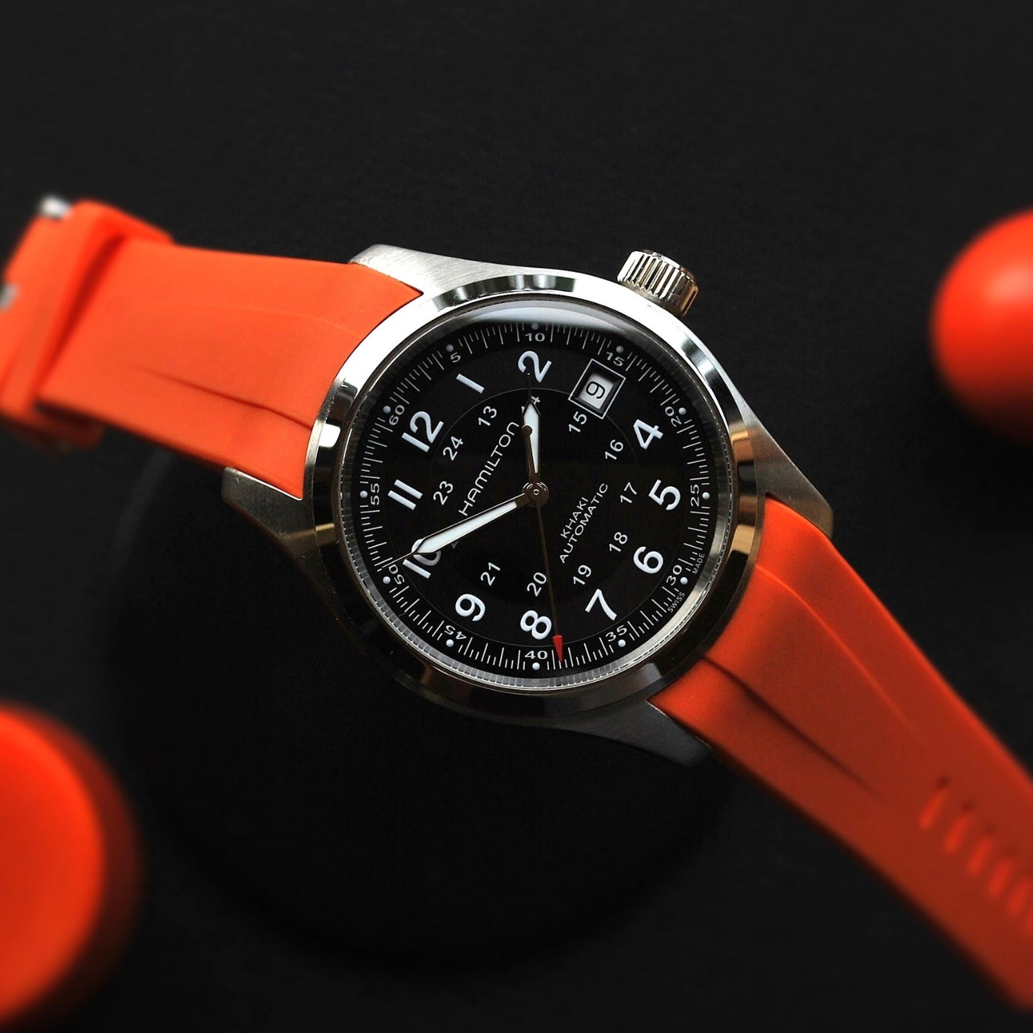 Kautschukarmband für Hamilton Khaki Field (38mm/40mm/42mm) - Orange - Helvetus DE