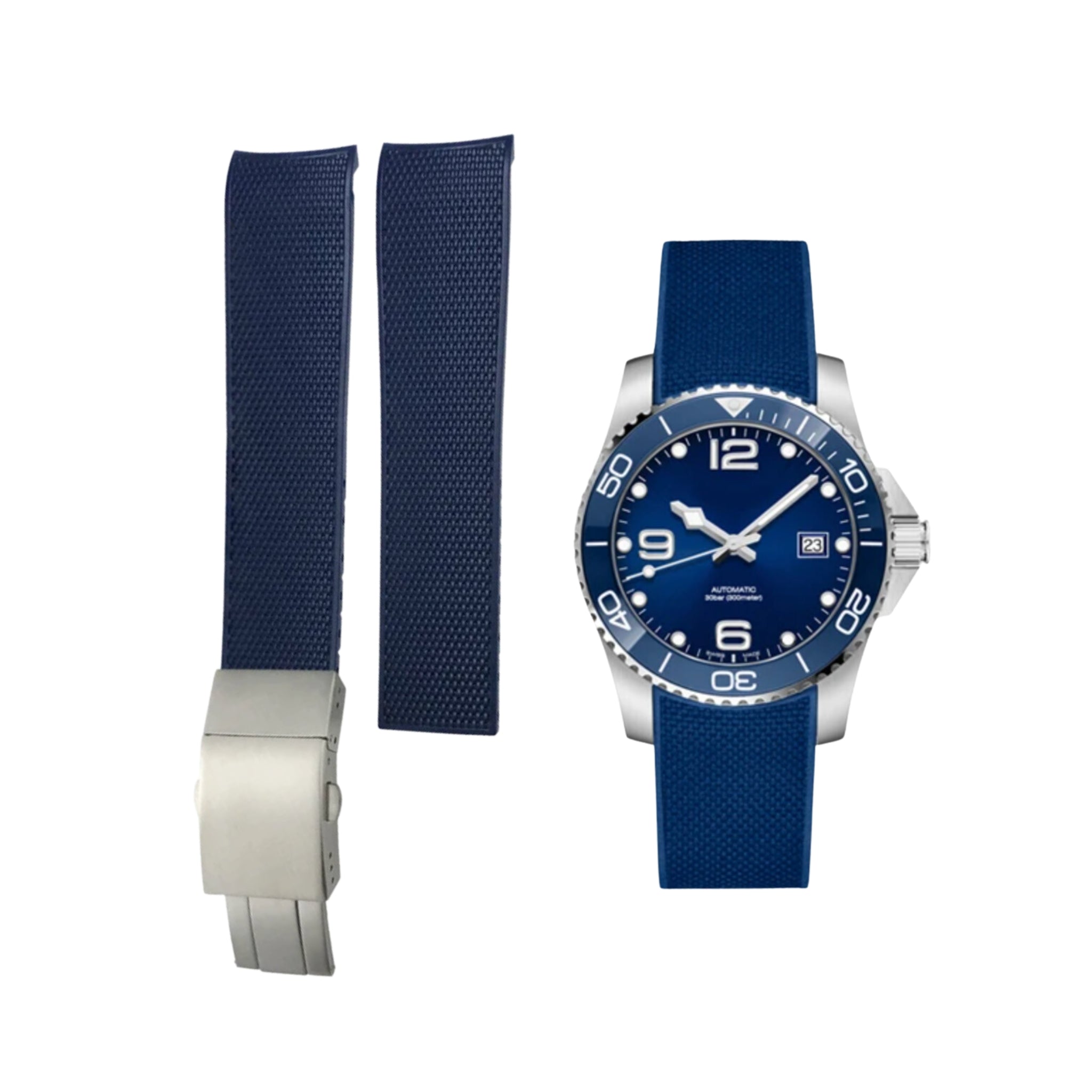 Kautschukarmband – Für Longines HydroConquest – Blau - Helvetus DE