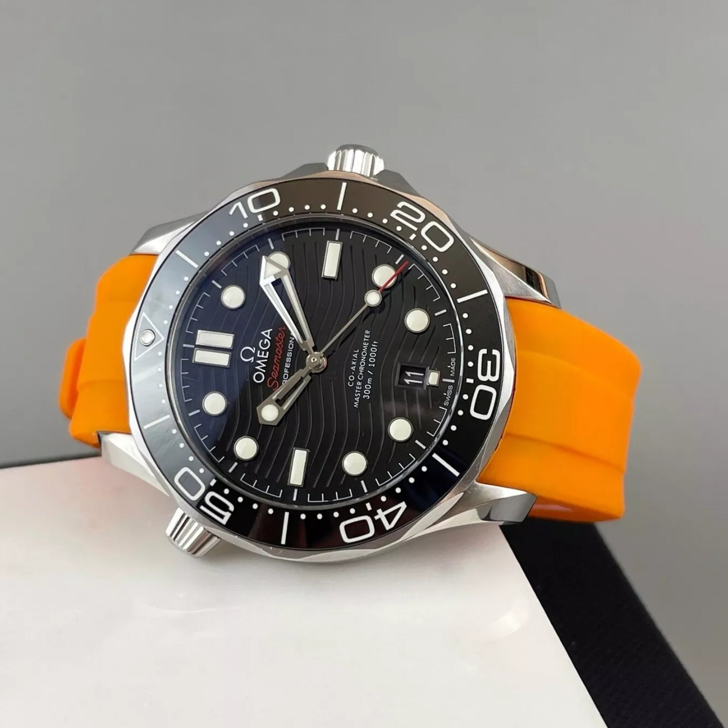 Kautschukarmband – Für Omega Seamaster 300 – Orange - Helvetus DE