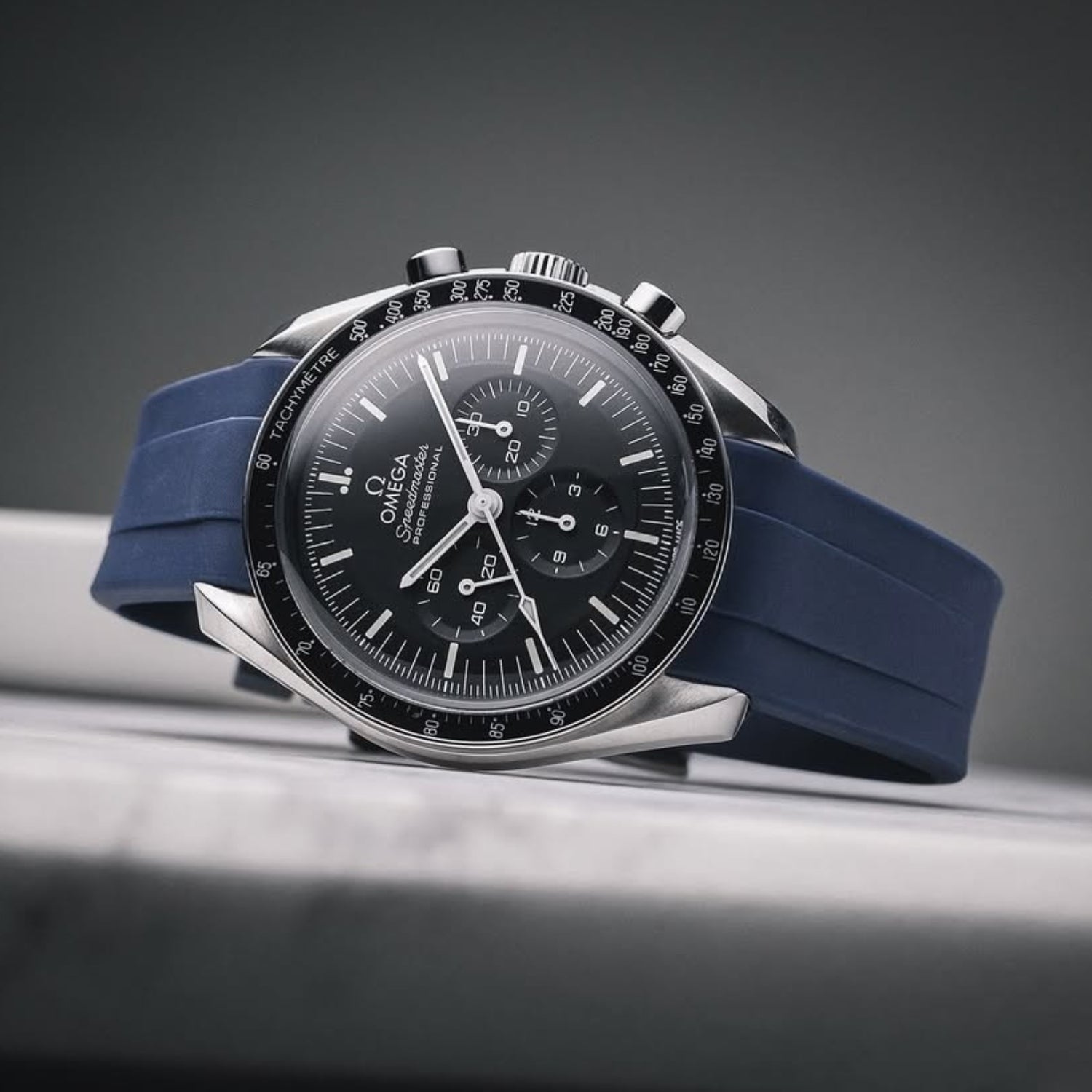 Kautschukarmband – Für Omega Speedmaster – dunkel Blau - Helvetus DE