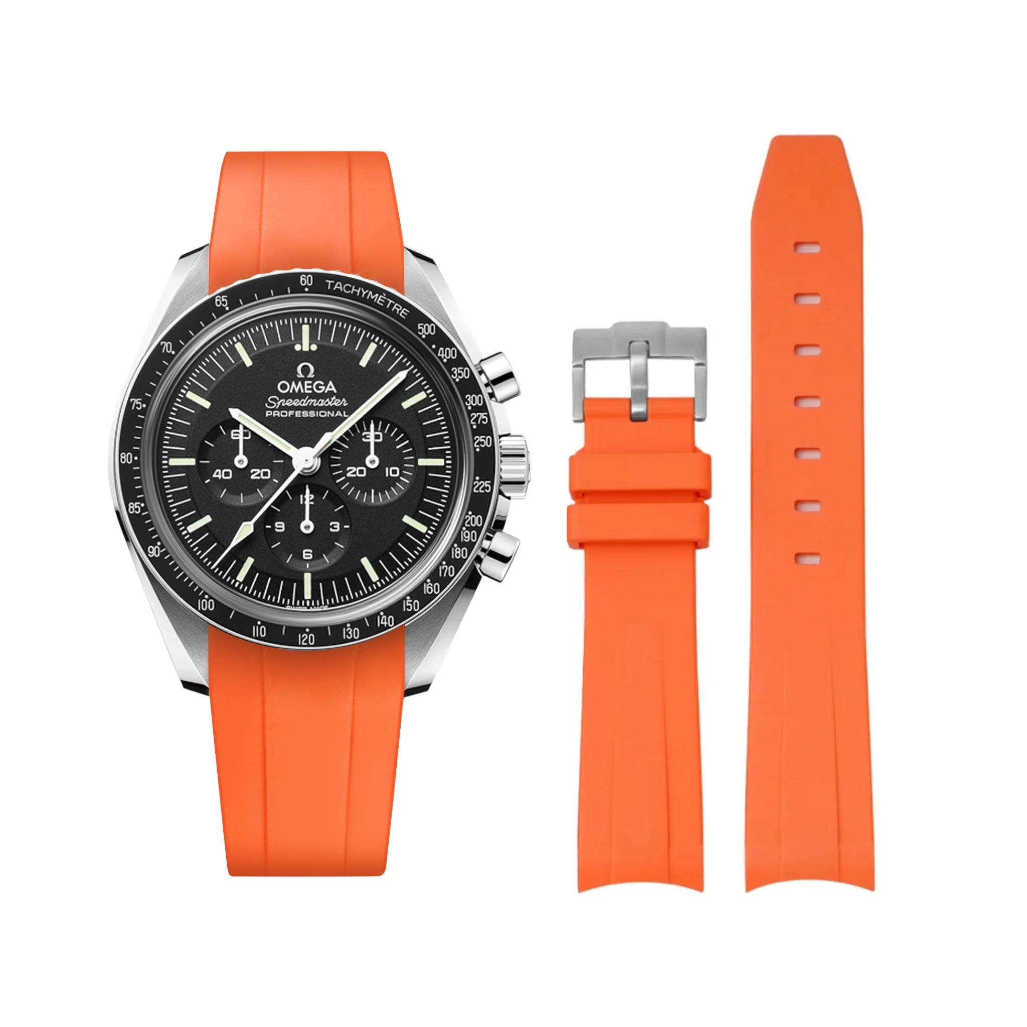 Kautschukarmband – Für Omega Speedmaster – Orange - Helvetus DE