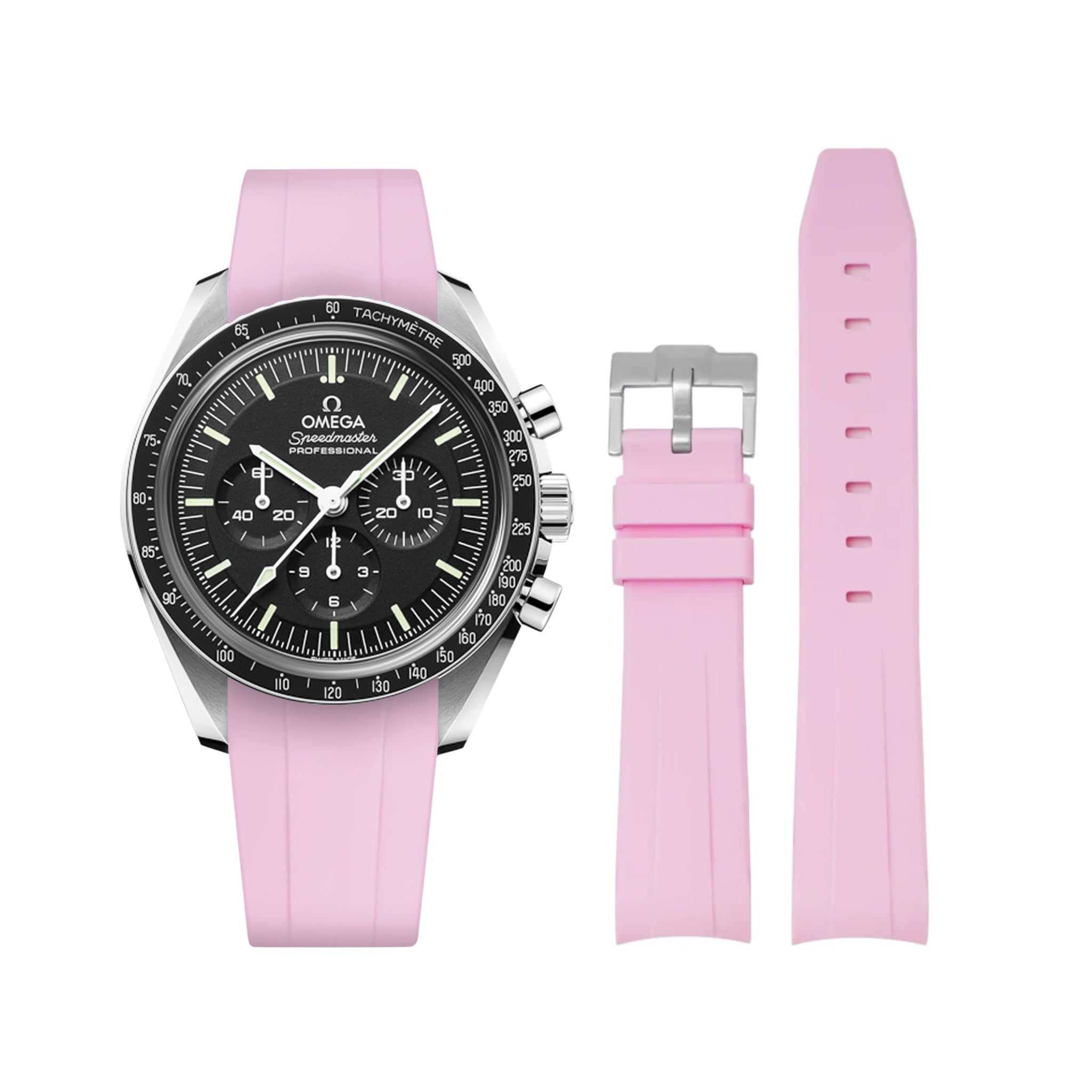 Kautschukarmband – Für Omega Speedmaster – Pink - Helvetus DE