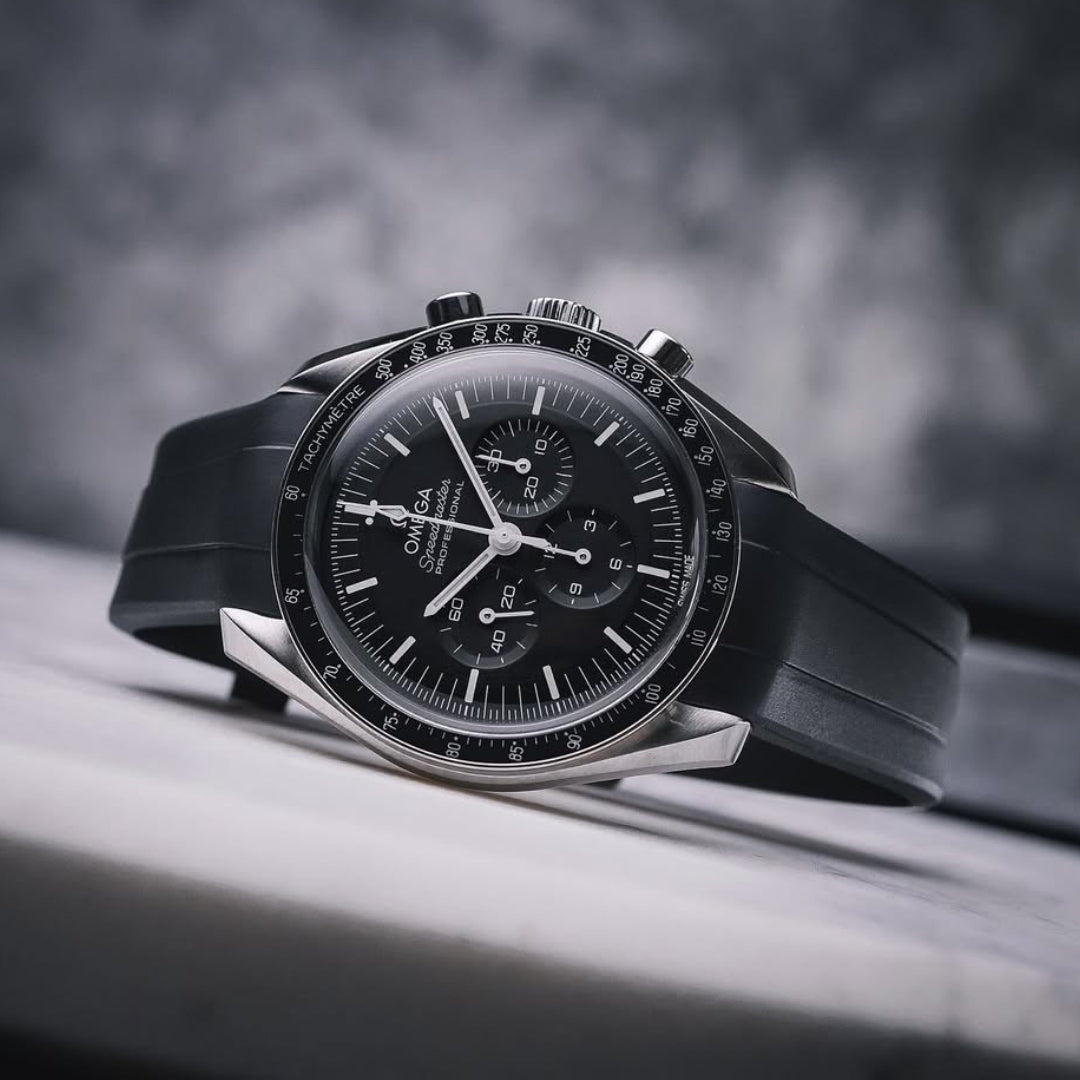 Kautschukarmband – Für Omega Speedmaster – Schwarz - Helvetus DE