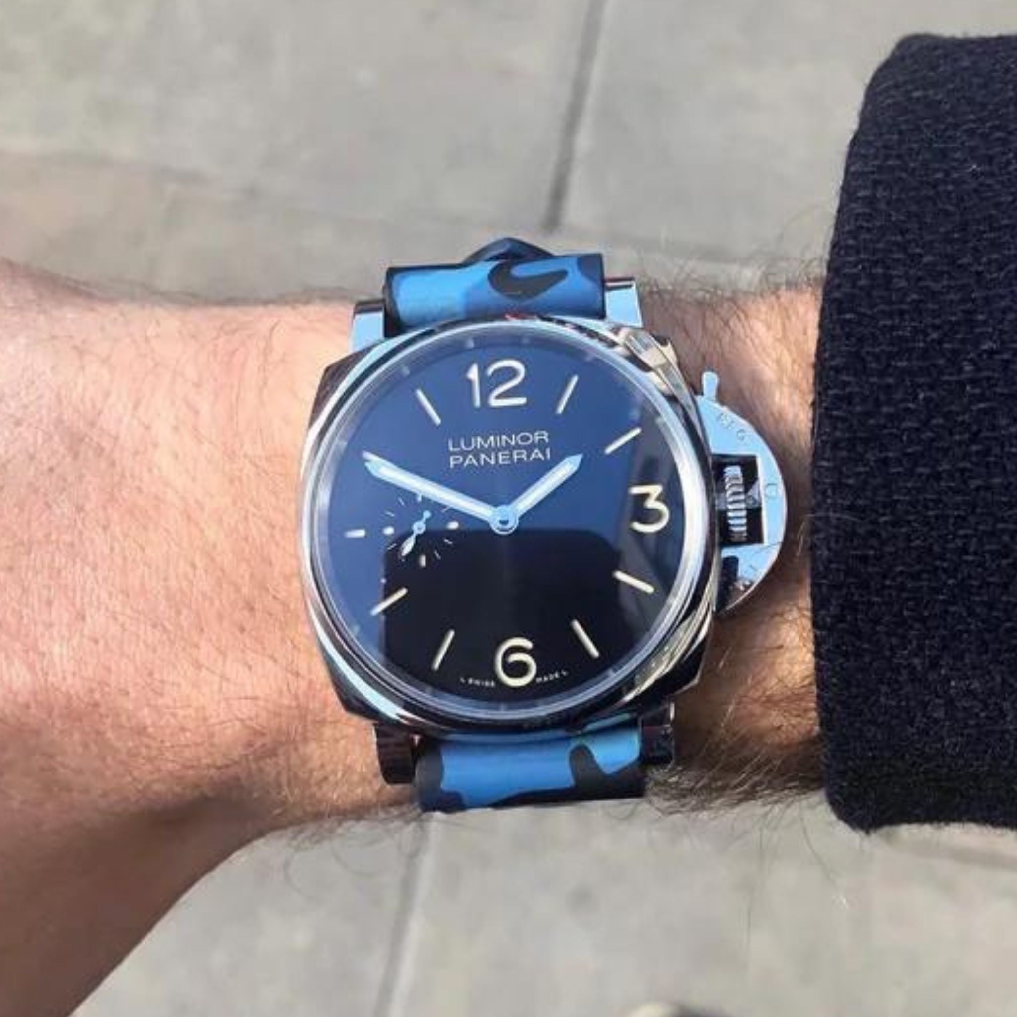 Kautschukarmband – Für Panerai – Blau Camo - Helvetus DE