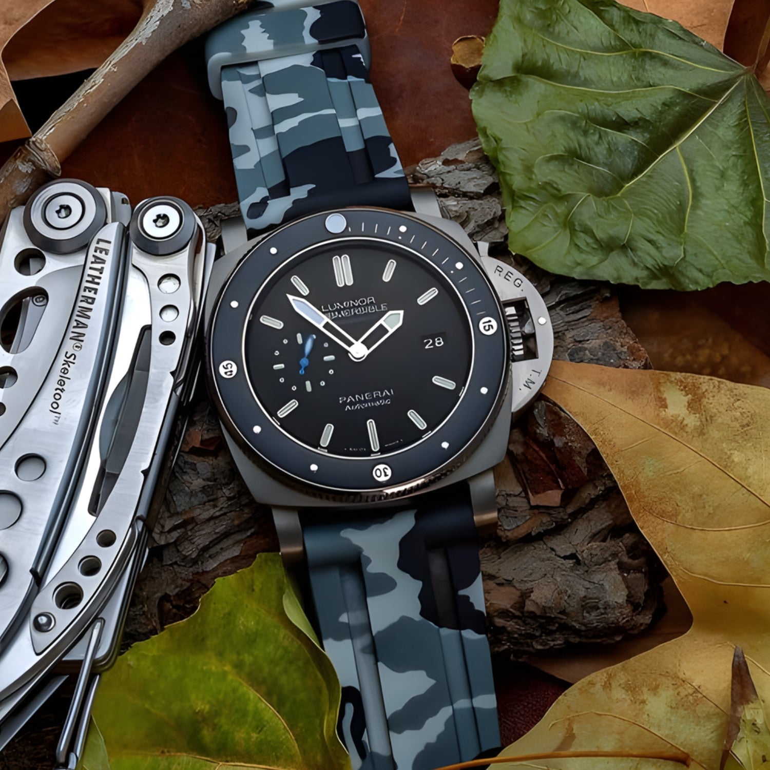 Kautschukarmband – Für Panerai – Grau Camo - Helvetus DE