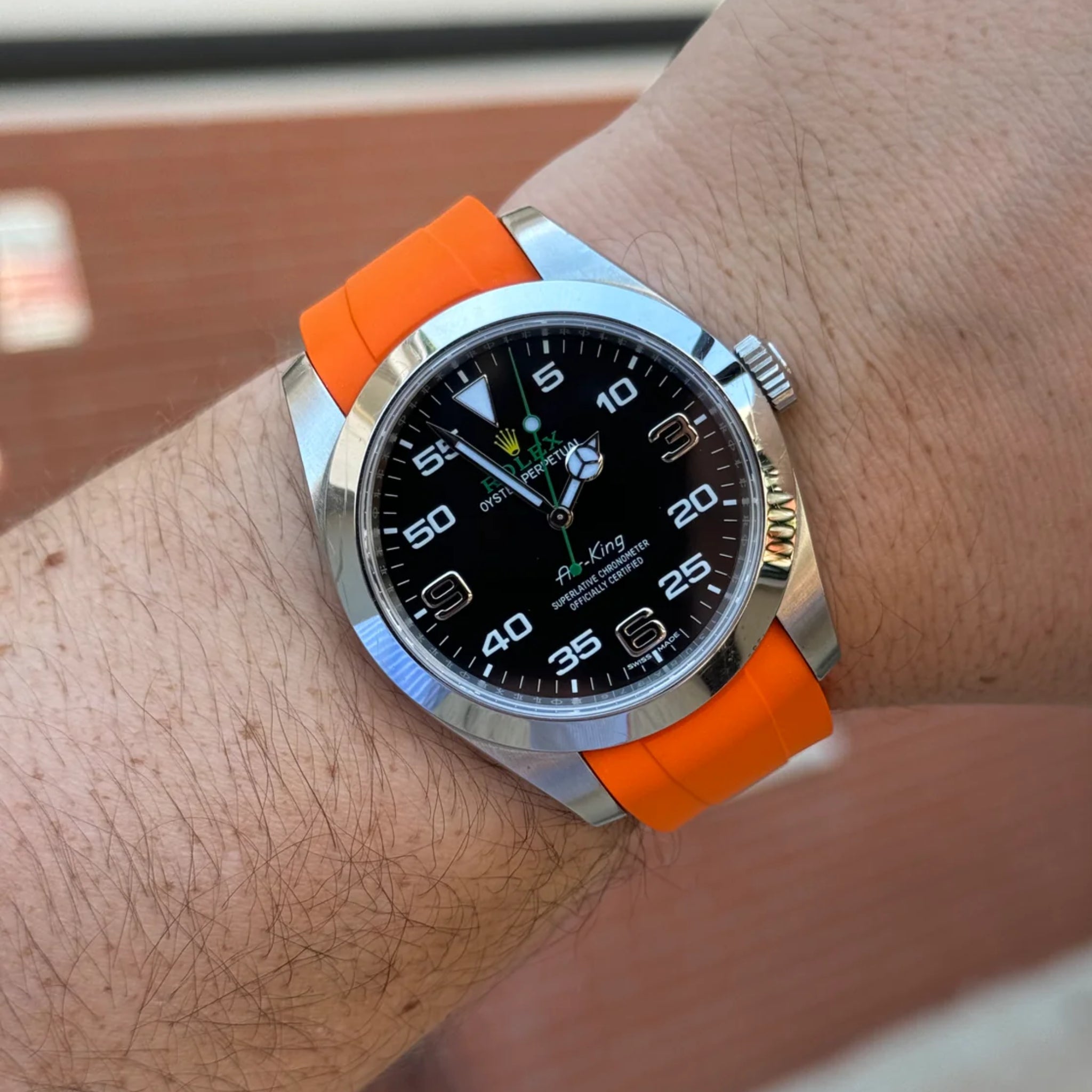 Kautschukarmband für Rolex Air - King 126900/116900 – Orange - Helvetus DE