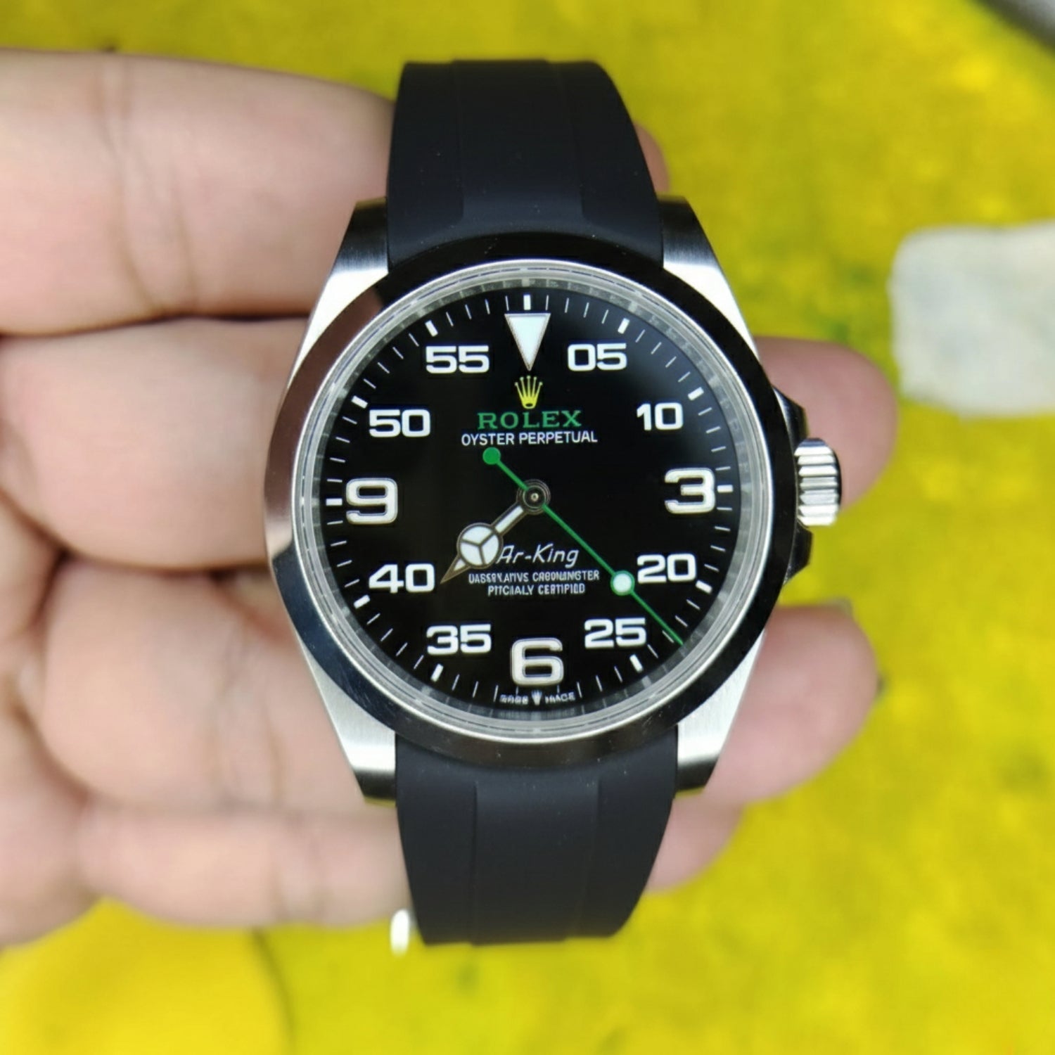 Kautschukarmband für Rolex Air - King 126900/116900 – Schwarz - Helvetus DE