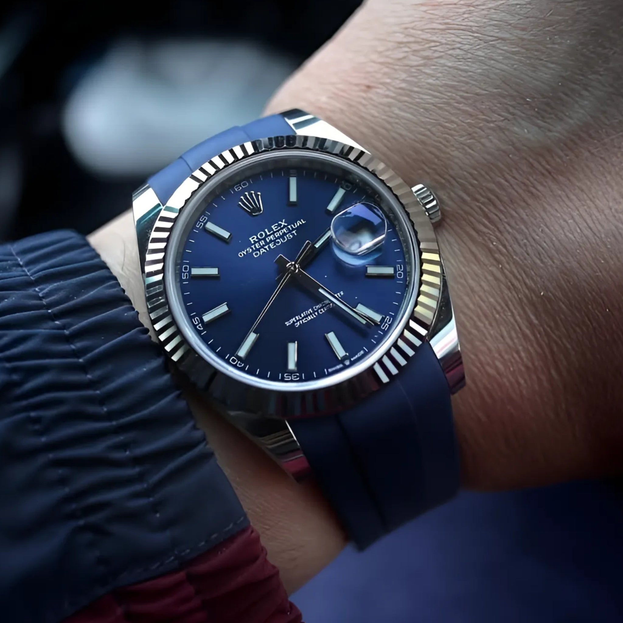 Kautschukarmband für Rolex Datejust 41mm – Dunkel Blau - Helvetus DE