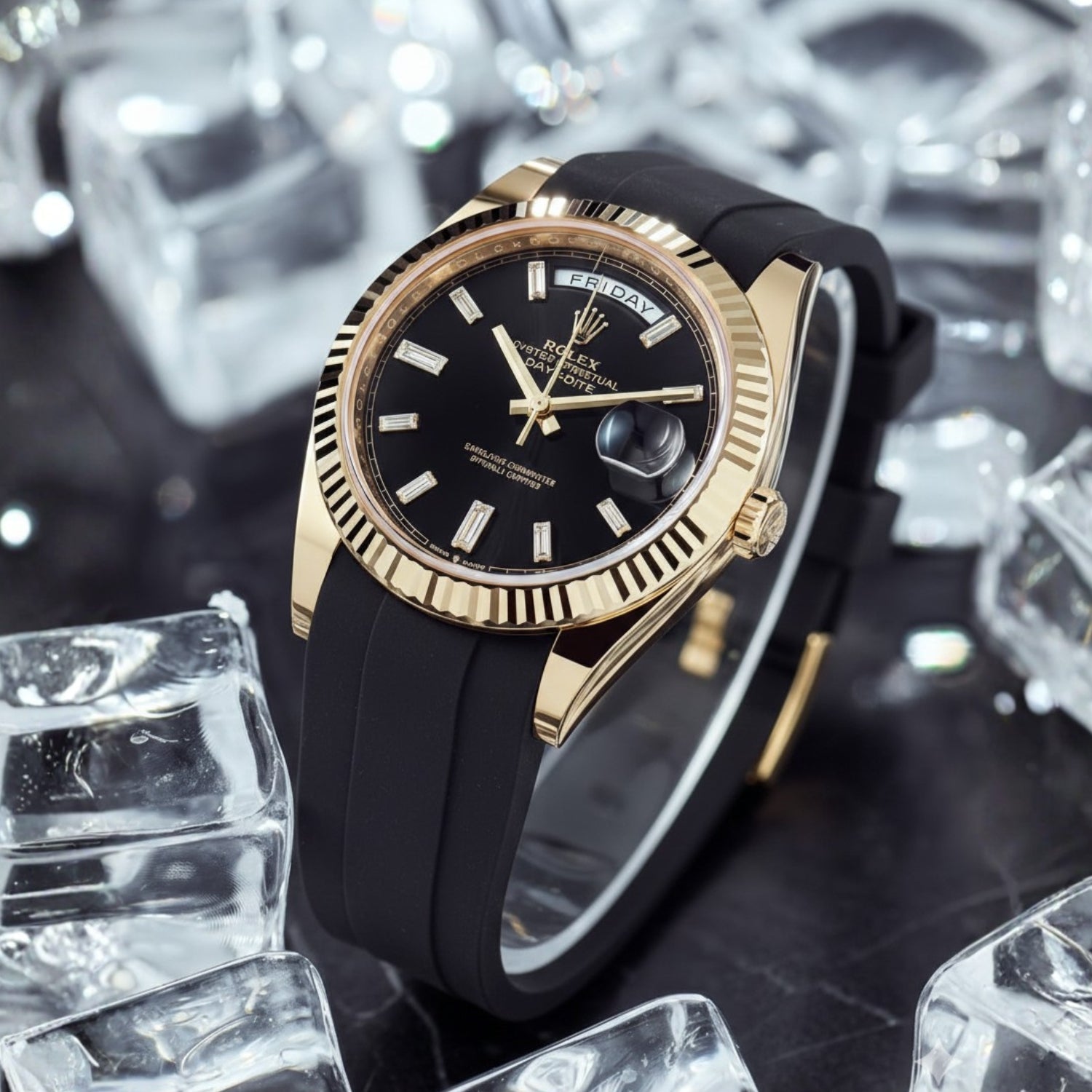 Kautschukarmband für Rolex Day - Date 36mm – Schwarz - Helvetus DE