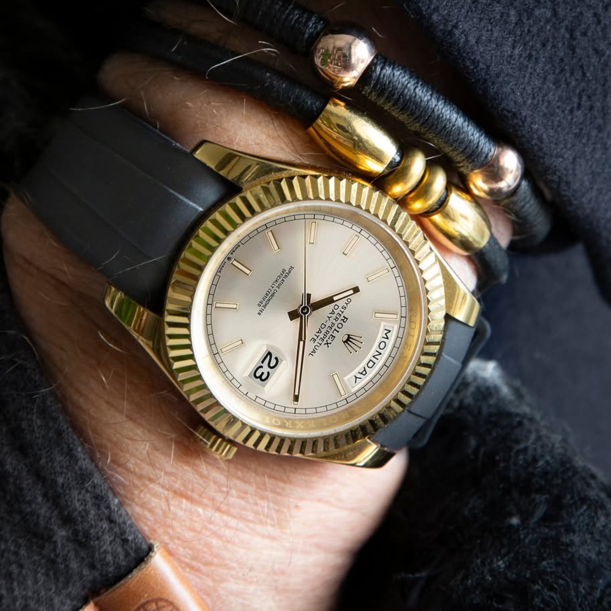 Kautschukarmband für Rolex Day - Date 40mm – Schwarz - Helvetus DE