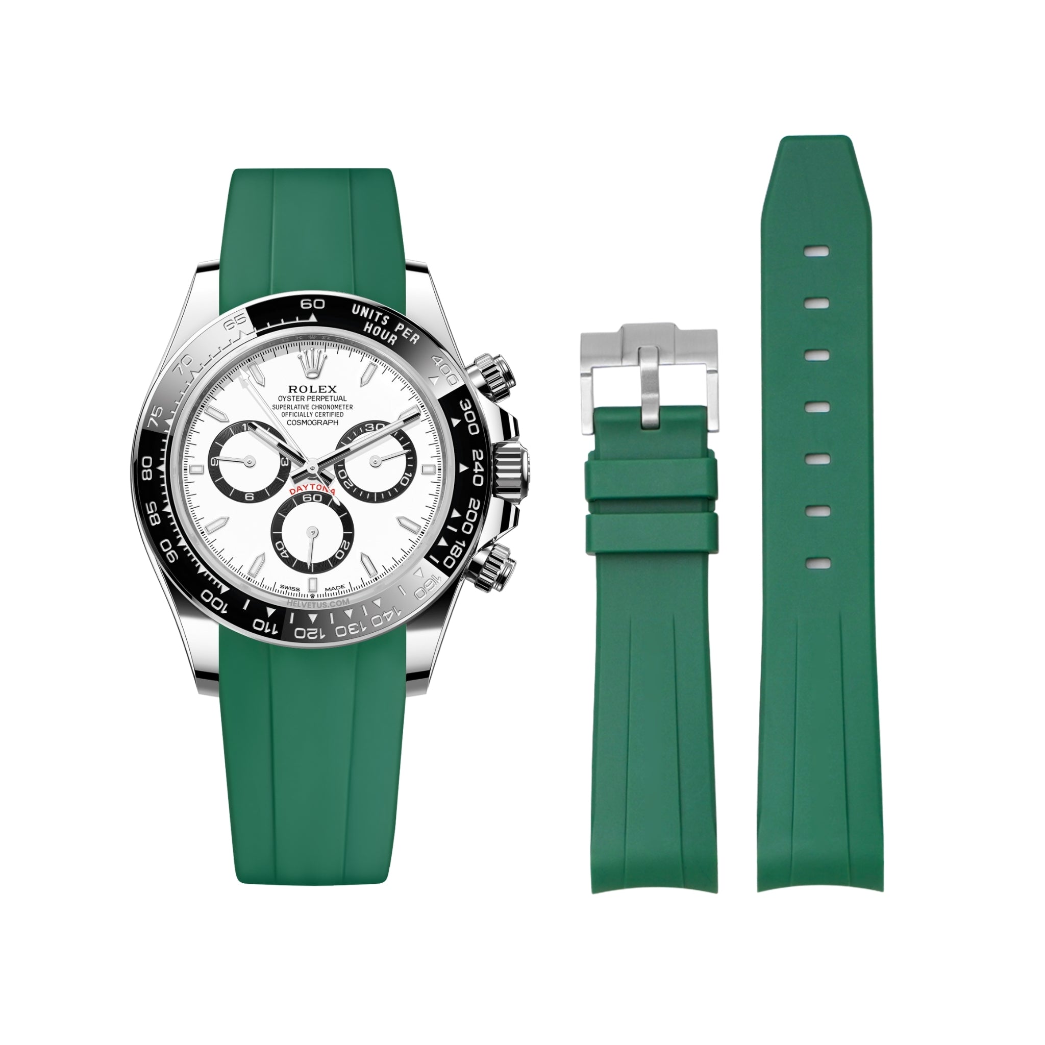 Kautschukarmband – für Rolex Daytona – Grün - Helvetus DE