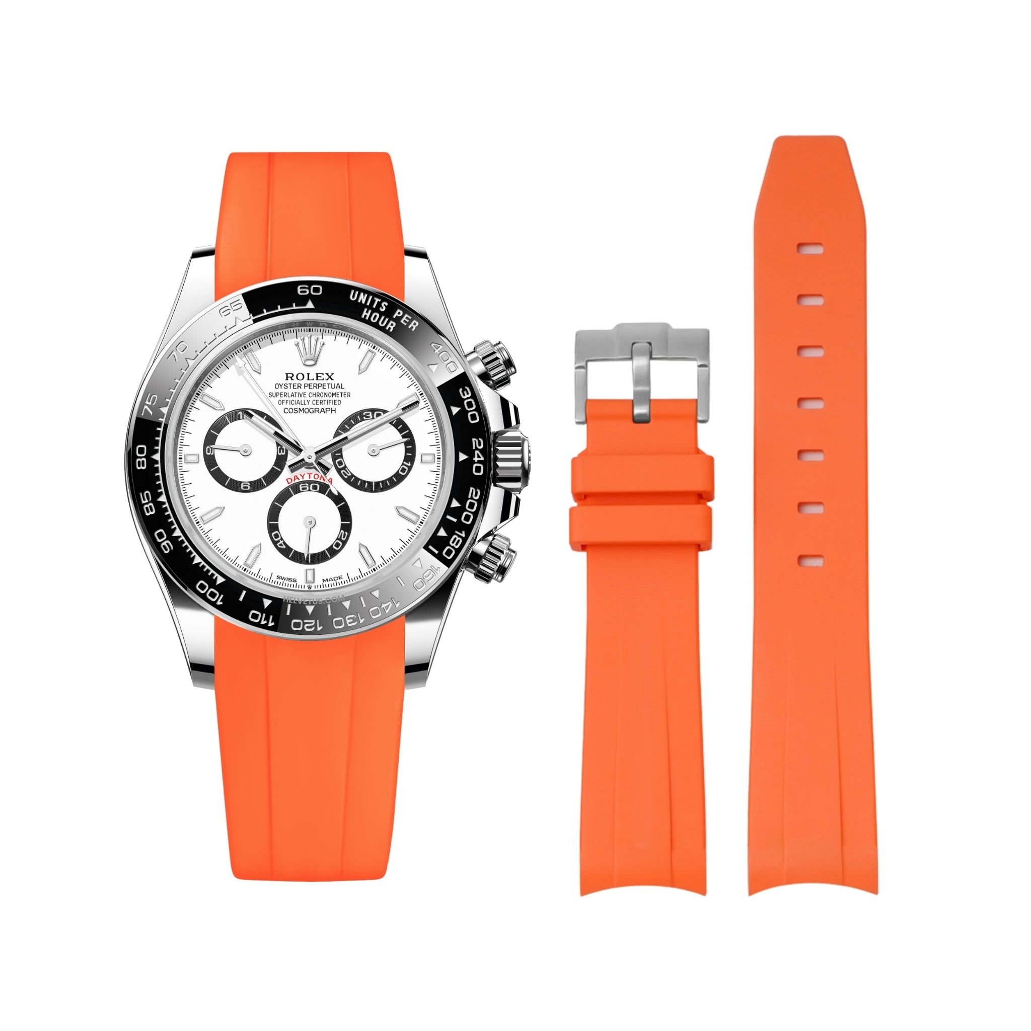 Kautschukarmband – für Rolex Daytona – Orange - Helvetus DE