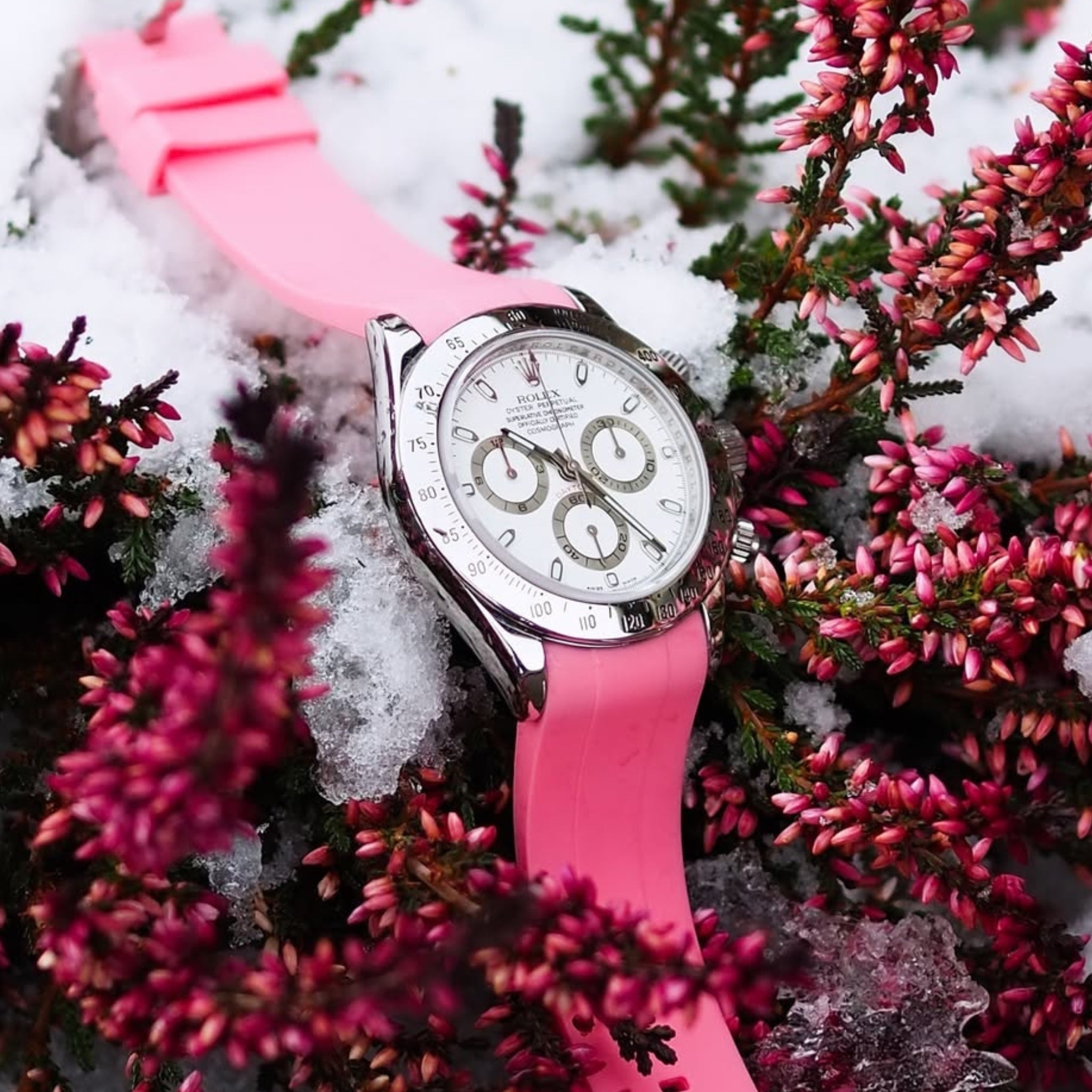 Kautschukarmband – für Rolex Daytona – Pink - Helvetus DE