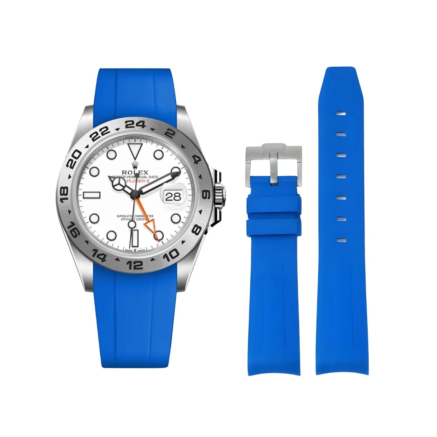 Kautschukarmband für Rolex Explorer II – Blau - Helvetus DE