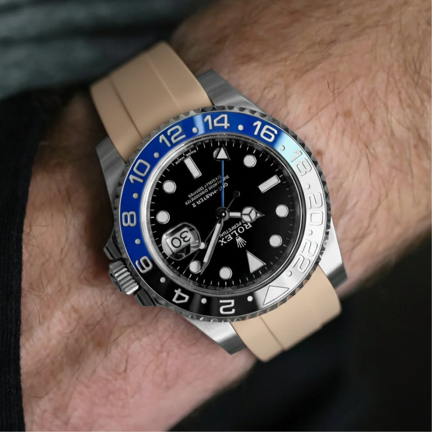 Kautschukarmband für Rolex GMT - Master II – Beige - Helvetus DE
